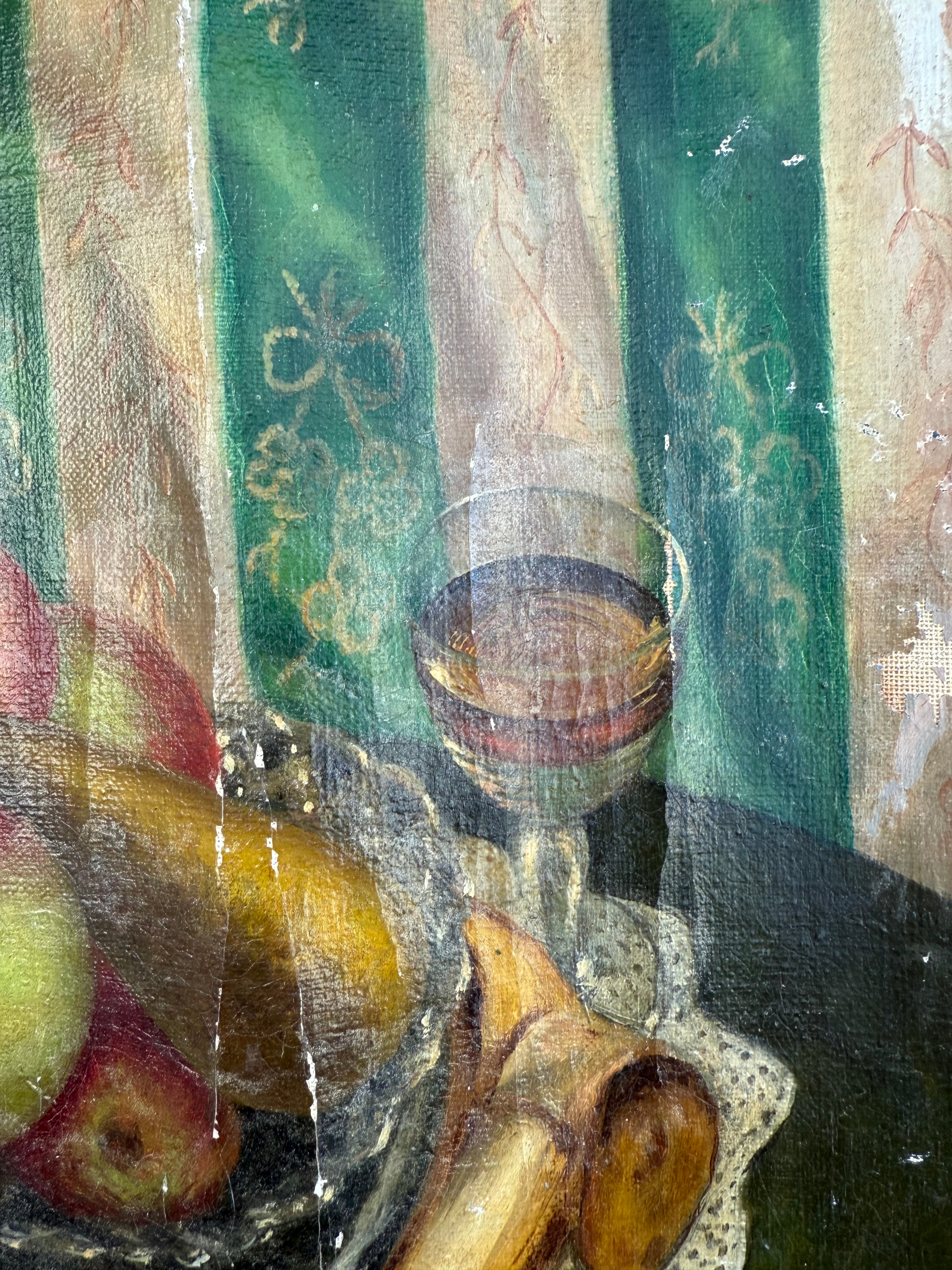 Still Life Oil Painting on Unstretched Canvas