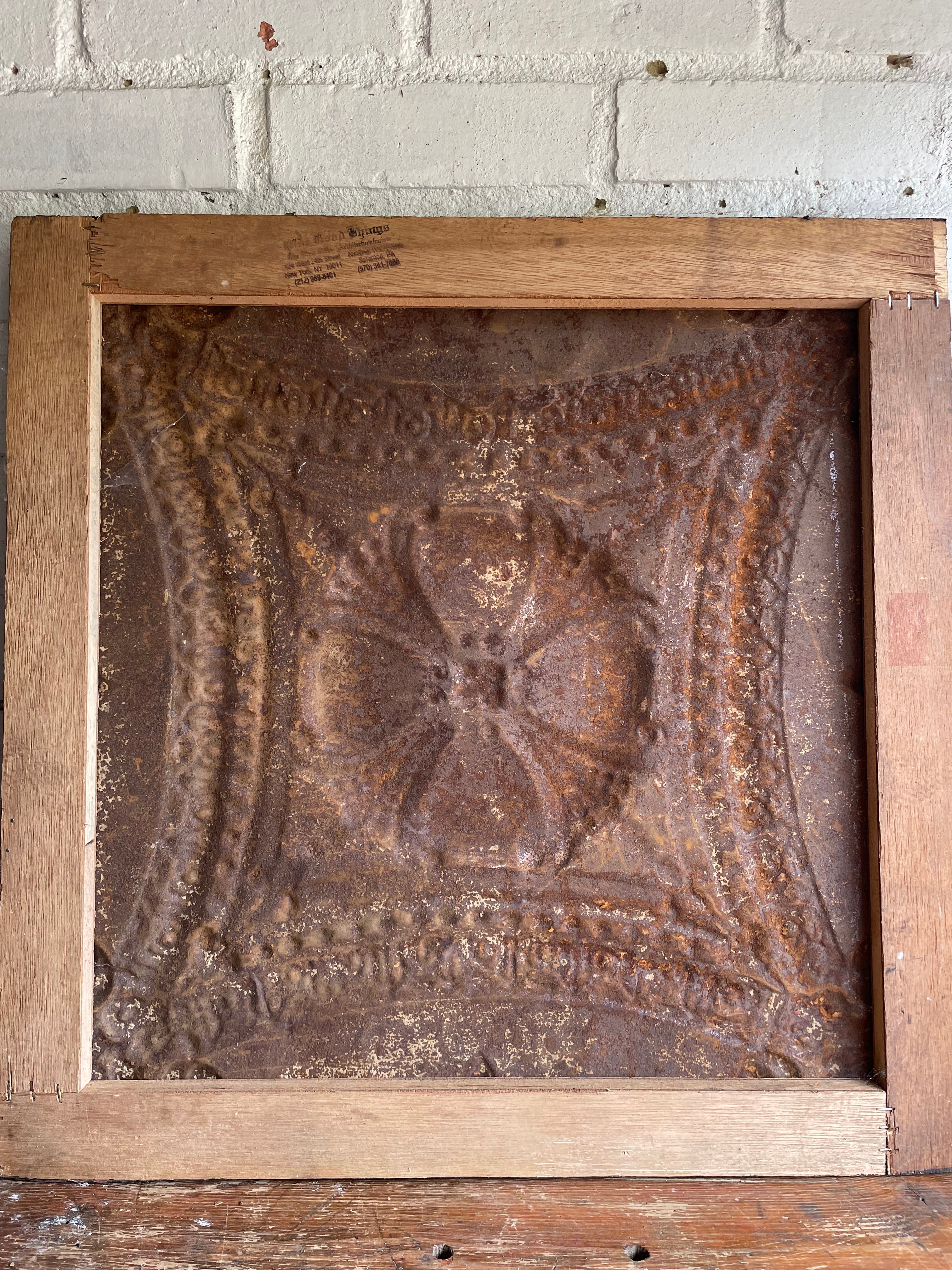 Original American Early 1900s Tin Ceiling Tile