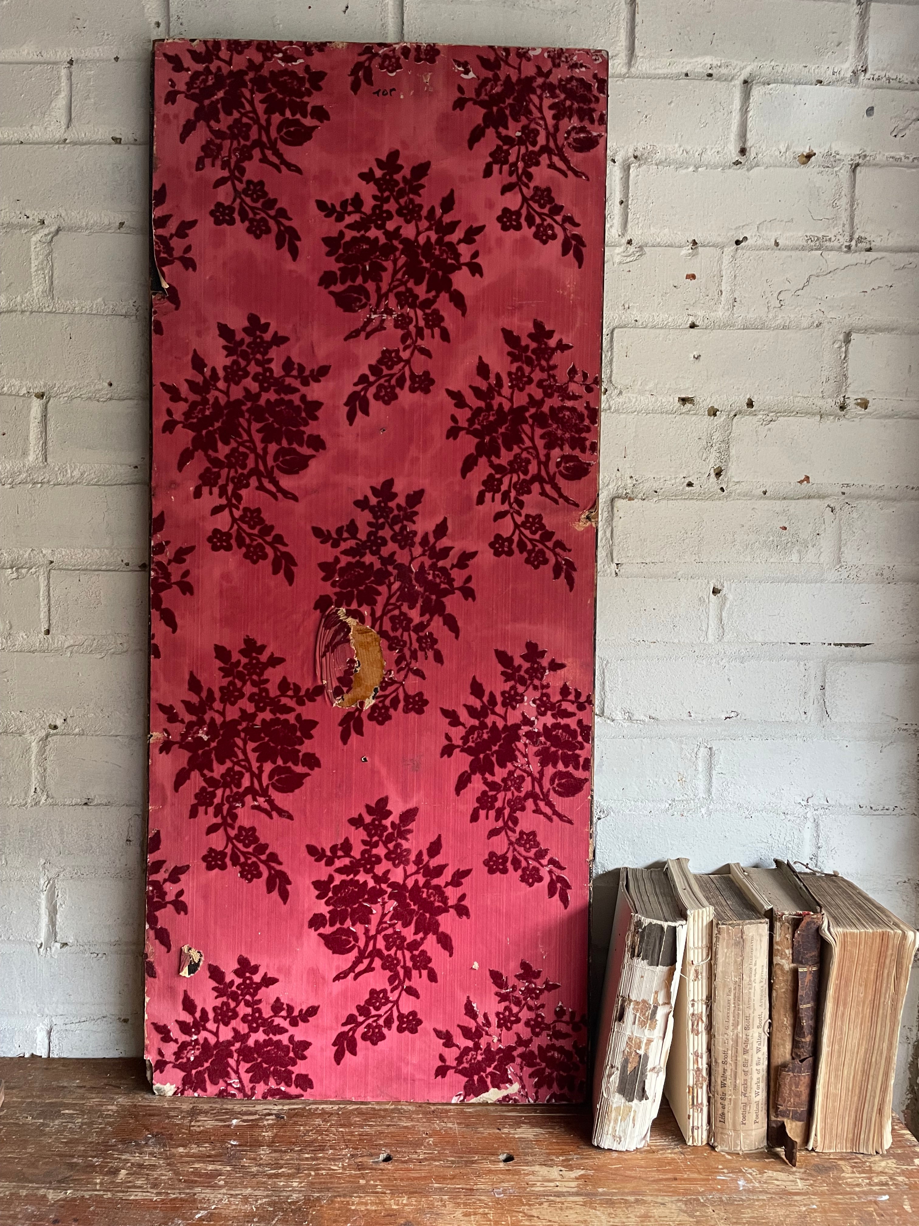 Timeworn Interior Decorators Sample Panel with Victorian Lincrusta Wallcovering
