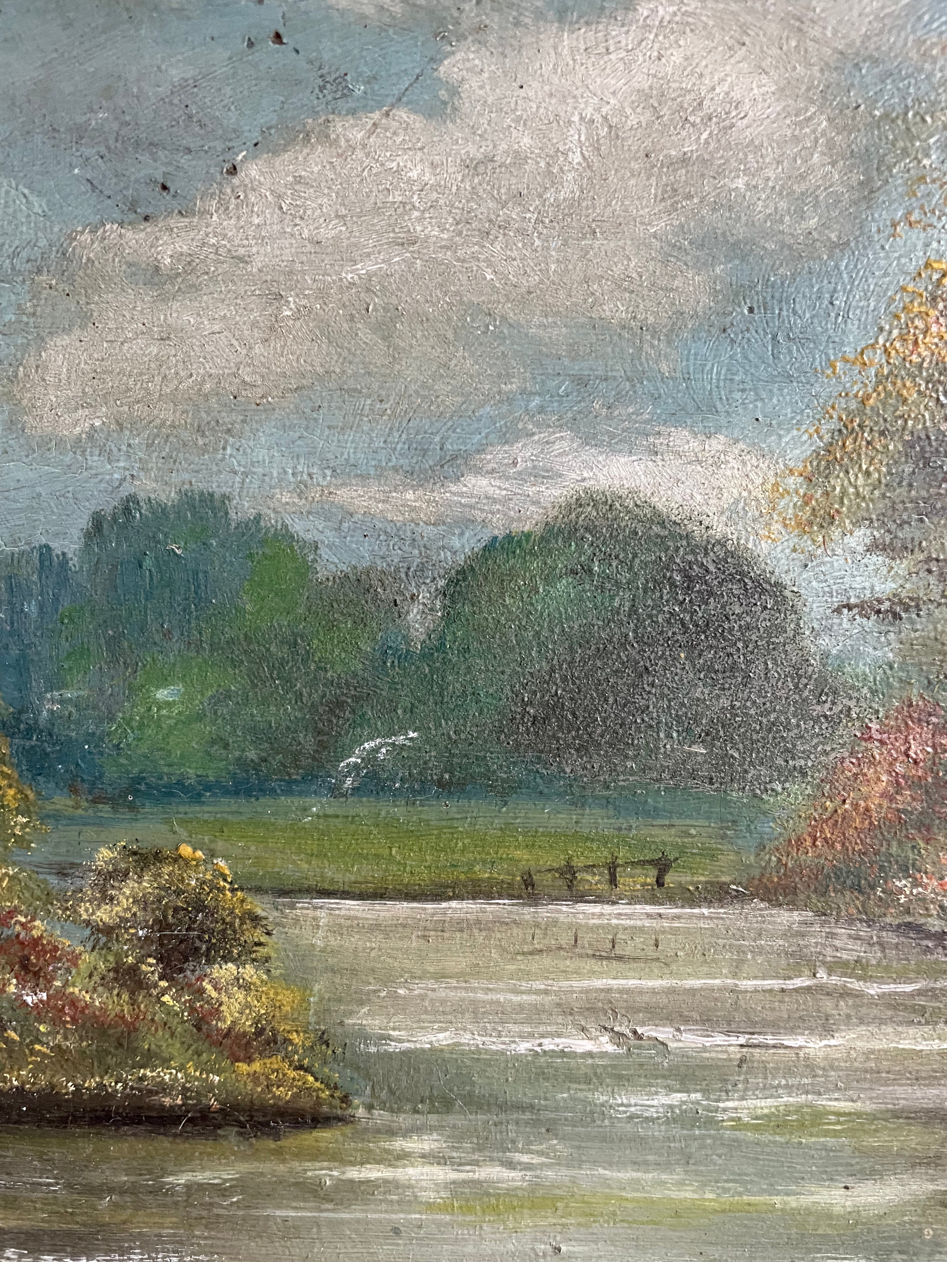 The Loire Valley: Small Antique Oil on Wood