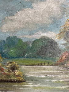 The Loire Valley: Small Antique Oil on Wood