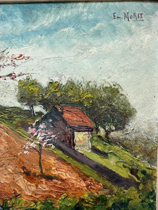 Blossom Tree: Early 20th Century Signed Impressionist  Oil on Board