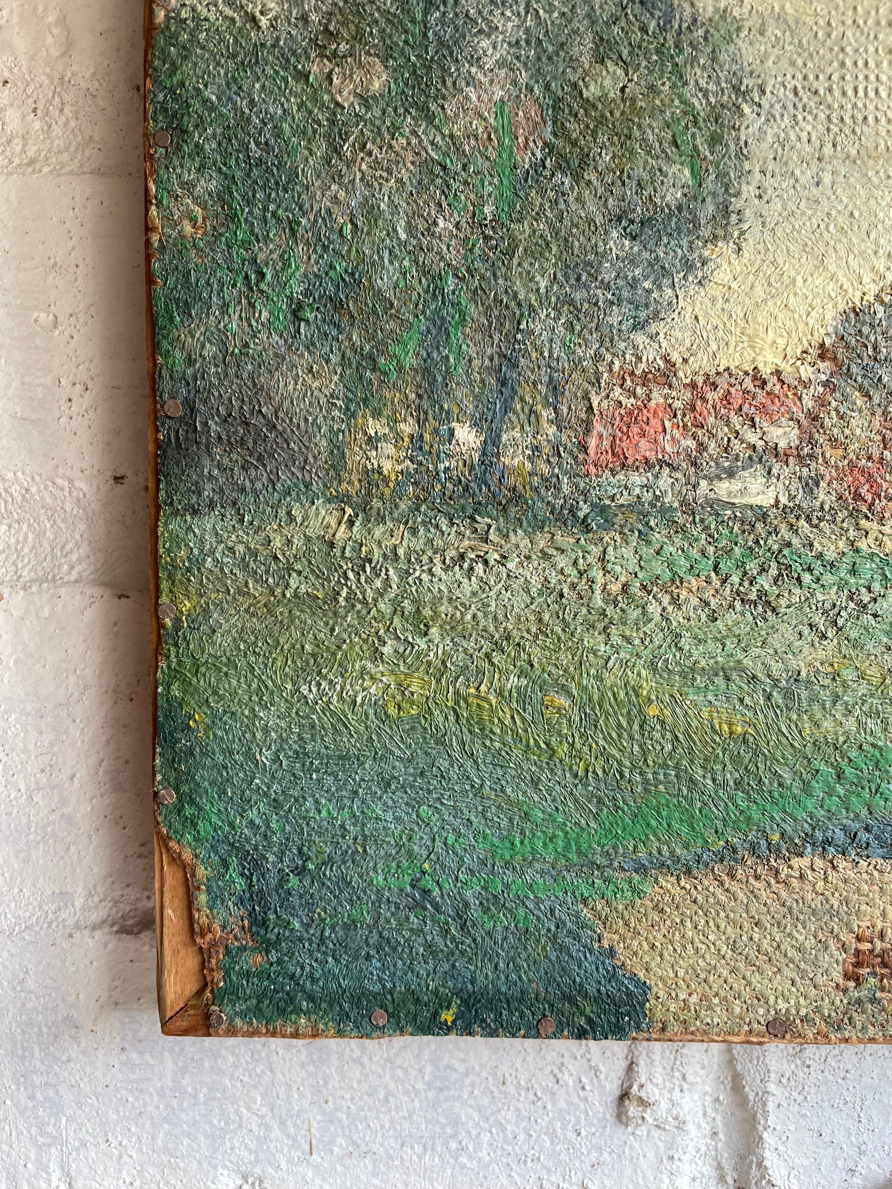 Vintage Landscape Painting on a Textured Surface. Was £70 now £45.50 at checkout