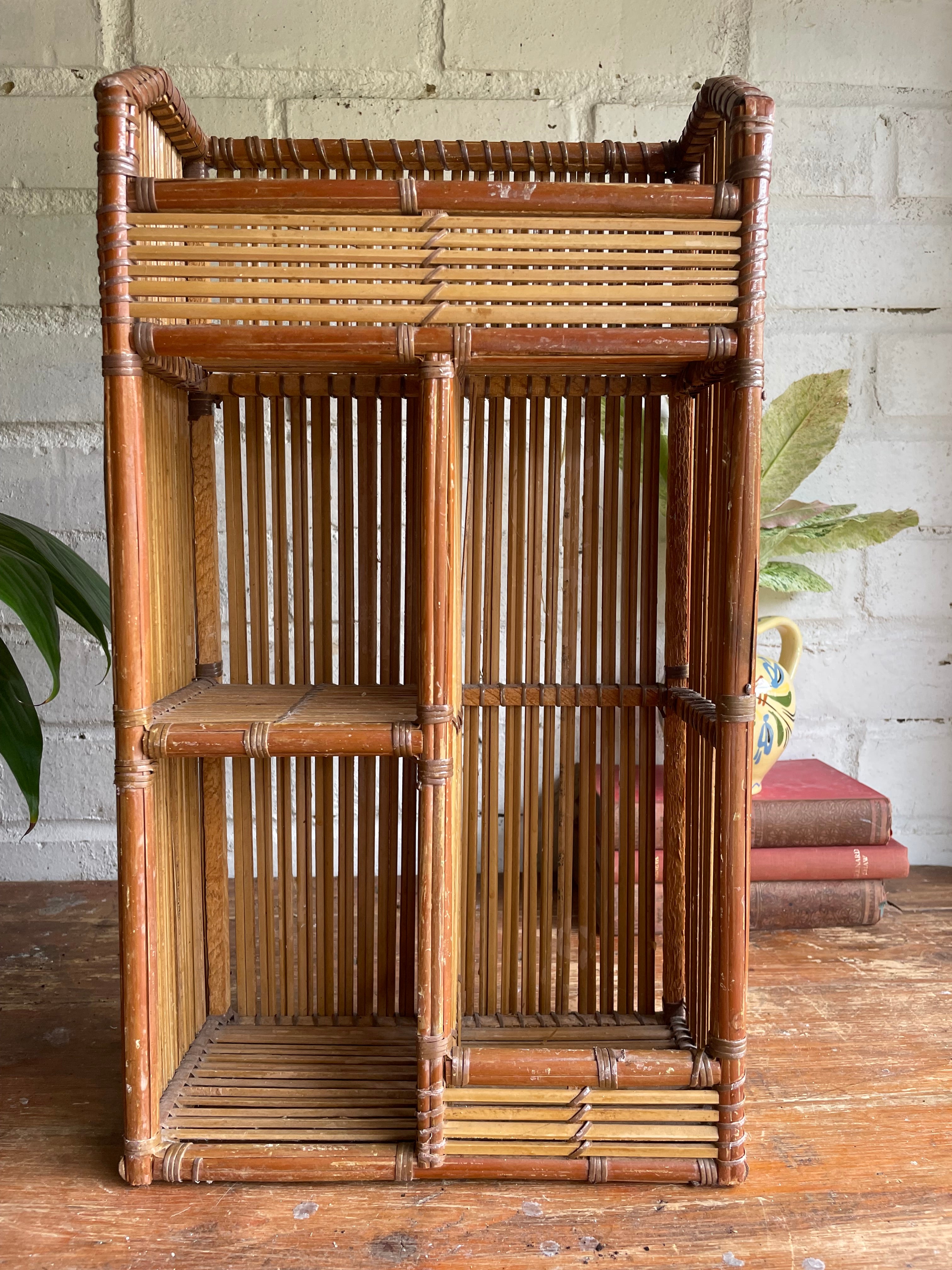 Small Rattan & Bamboo Shelf