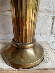 Art Deco Fluted Brass Vase