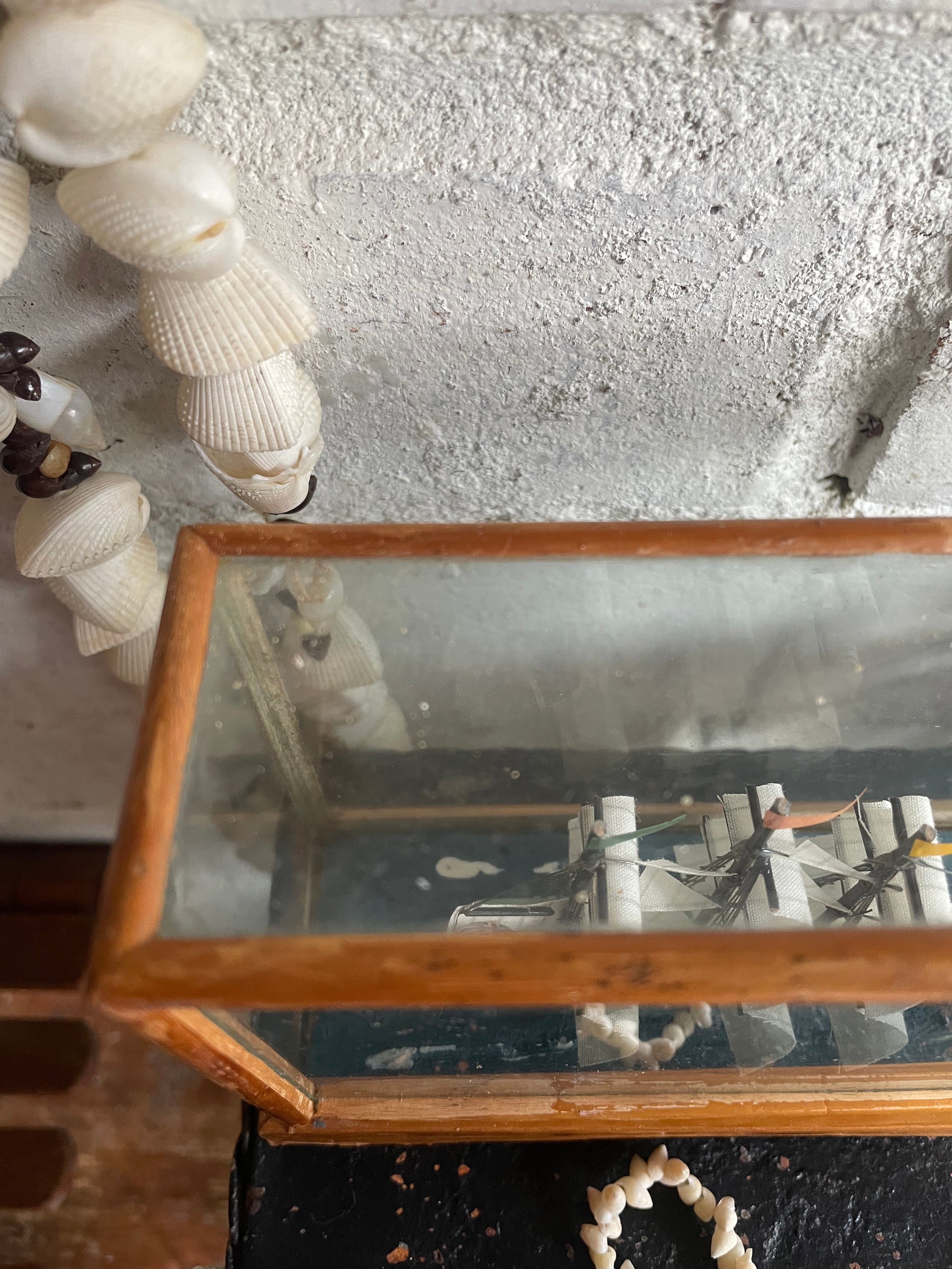 Little Miniature Ship in Glass Box