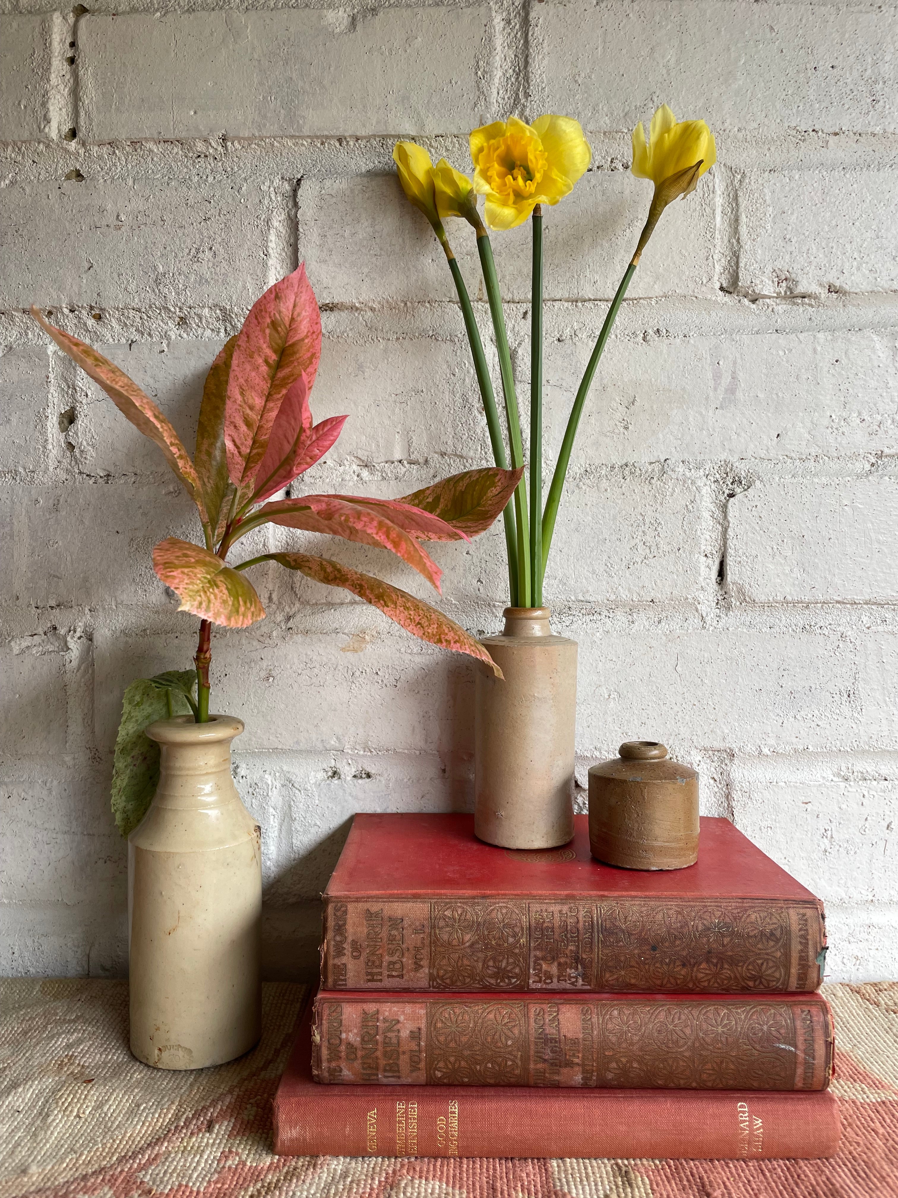 Trio of Antique Stoneware Bottles