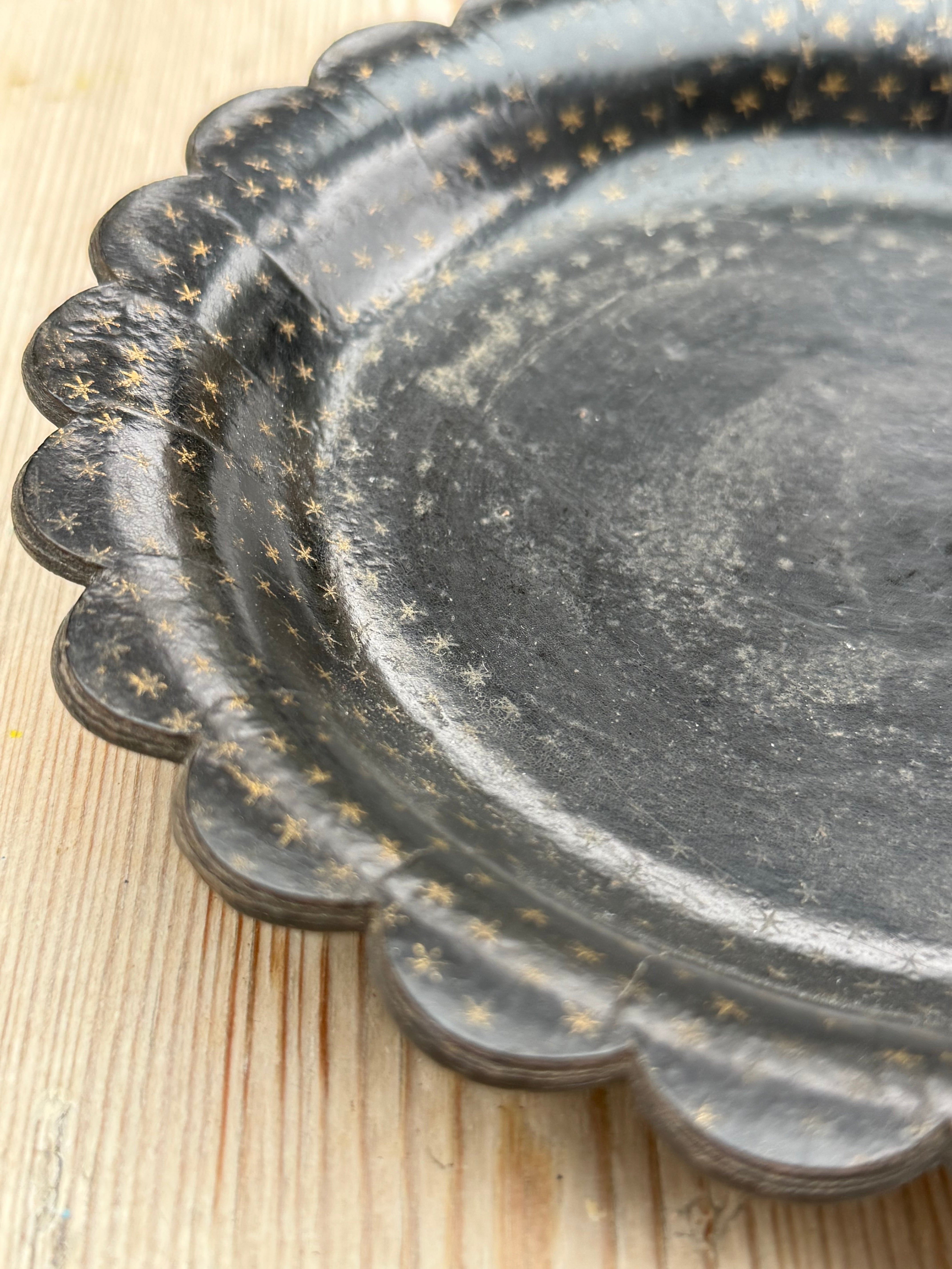 19th Century Scalloped Papier Mache Plate