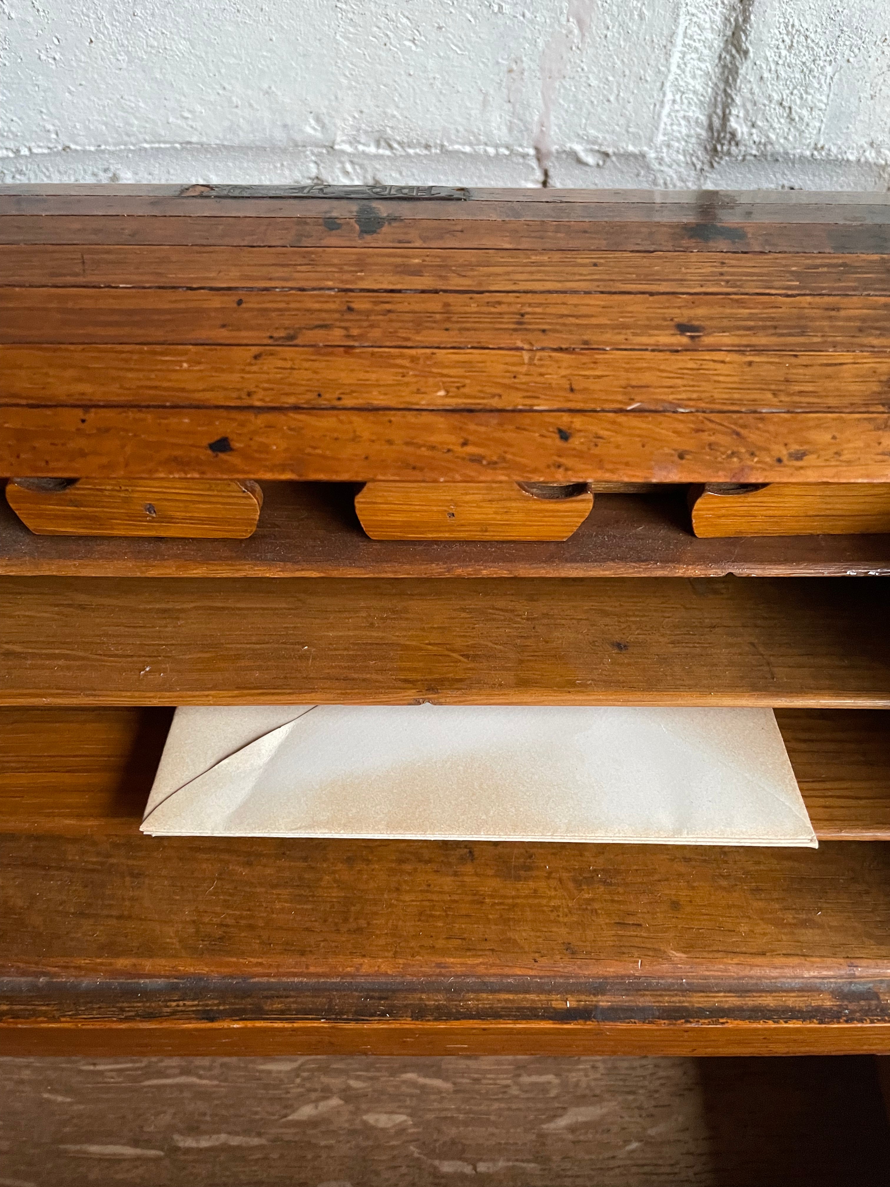 19th Century Oak Tambour Roll Top Stationary Cabinet