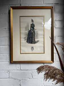 19th Century French Magazine Framed Hand Coloured Illustration - No 14