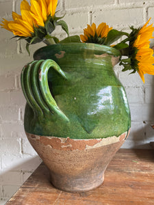 Large 19th Century French Green Confit Pot