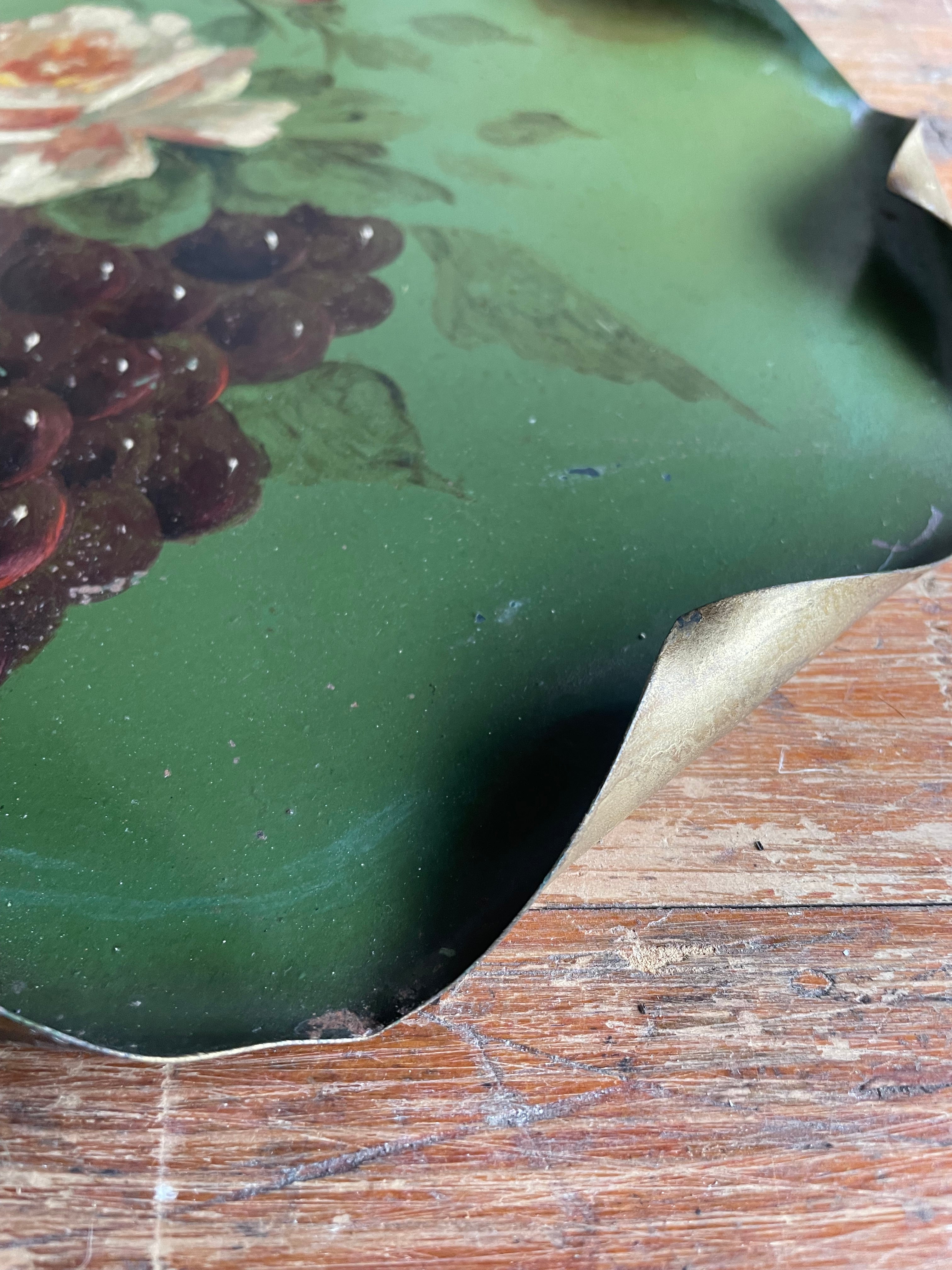Handpainted Floral Toleware Plate