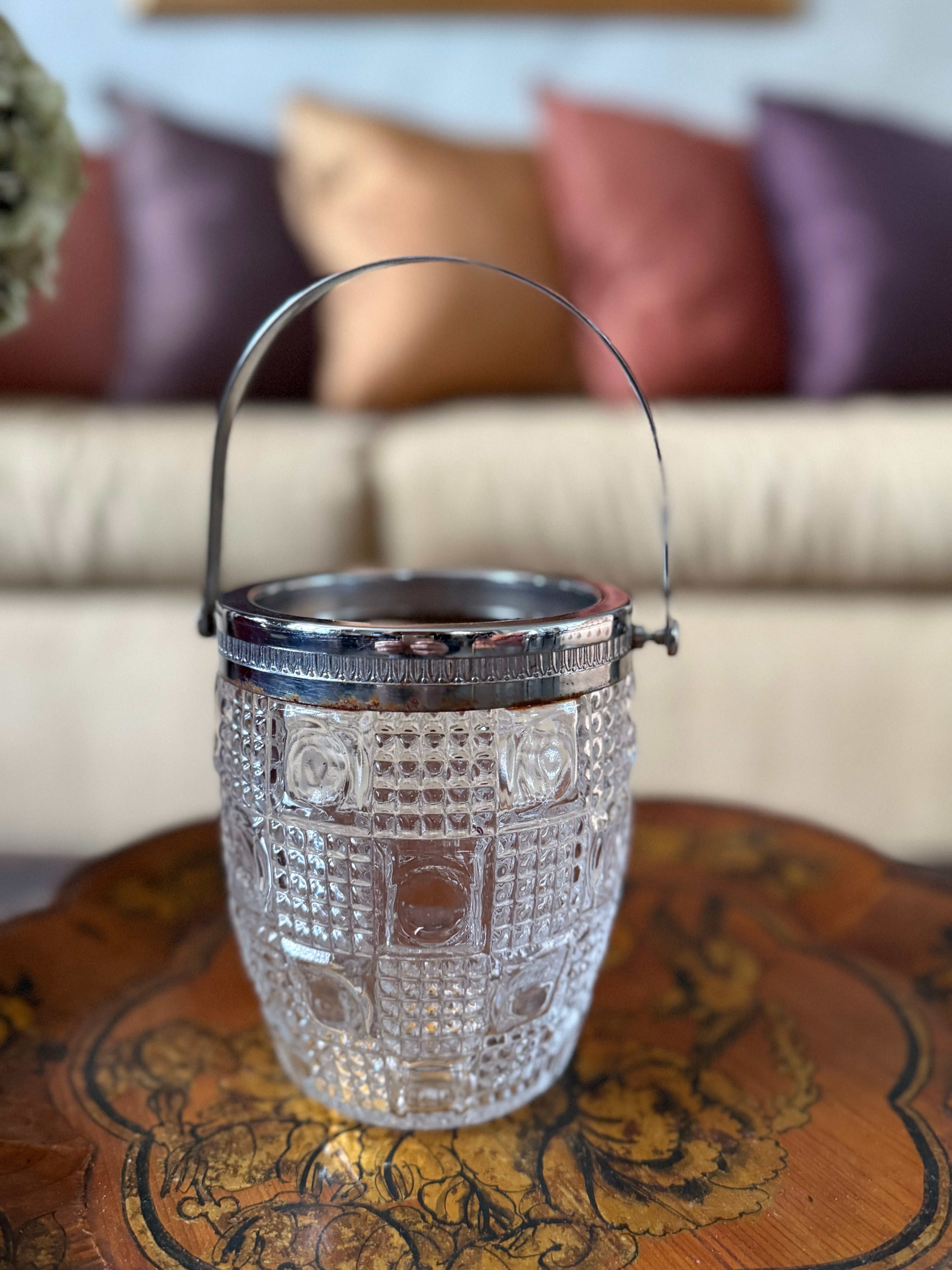 1930s French Glass Ice Bucket
