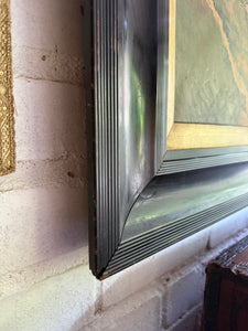 Seasonal Change: Large Early 20th Century Oil on Canvas with Ebonised Frame