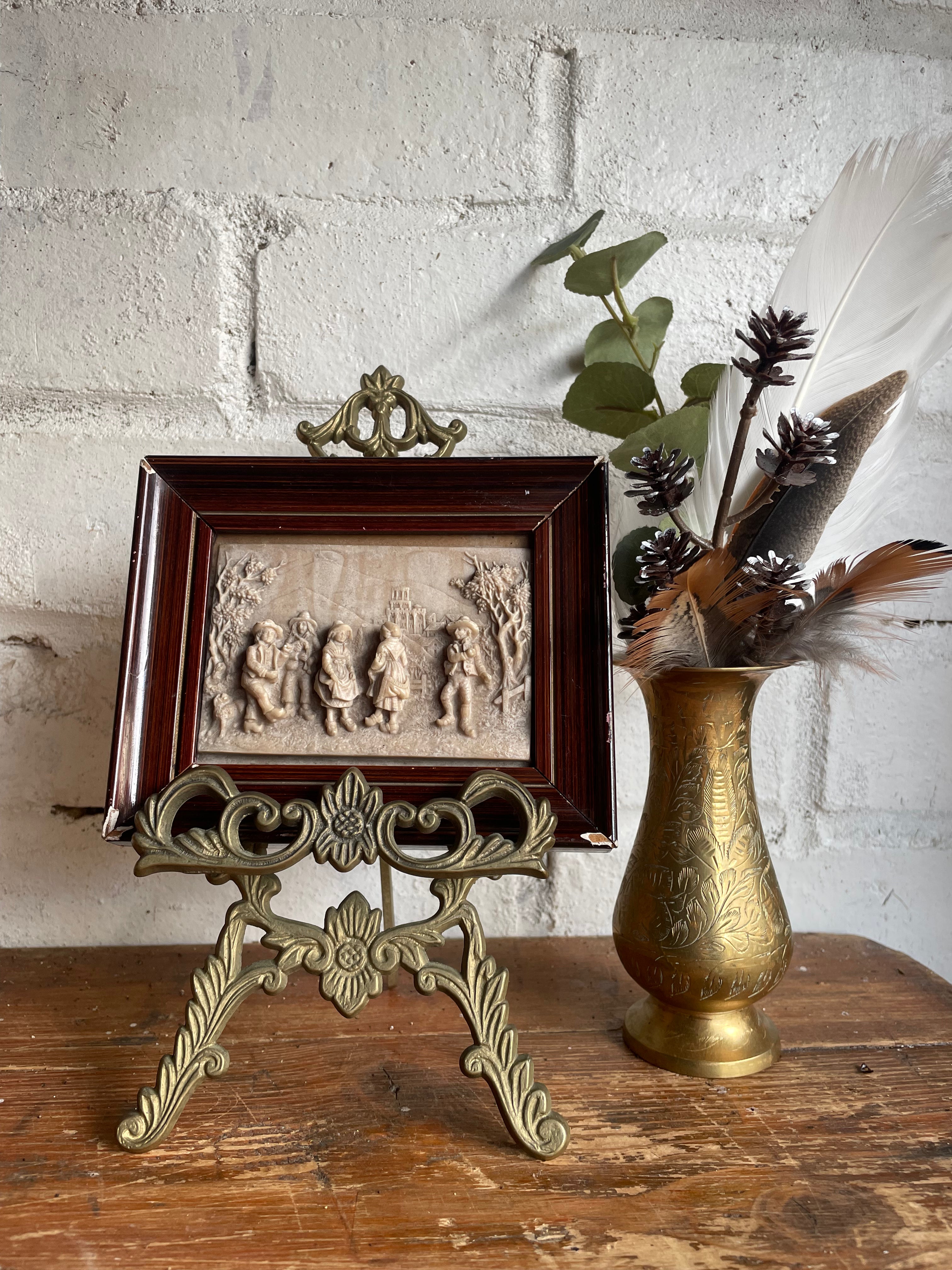 Tiny 19th Century French Lava Relief of a Pastoral Scene