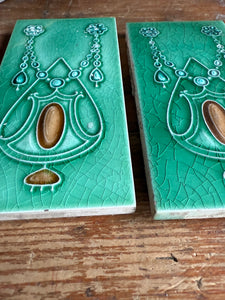 Pair of Art Nouveau Fireplace Tiles