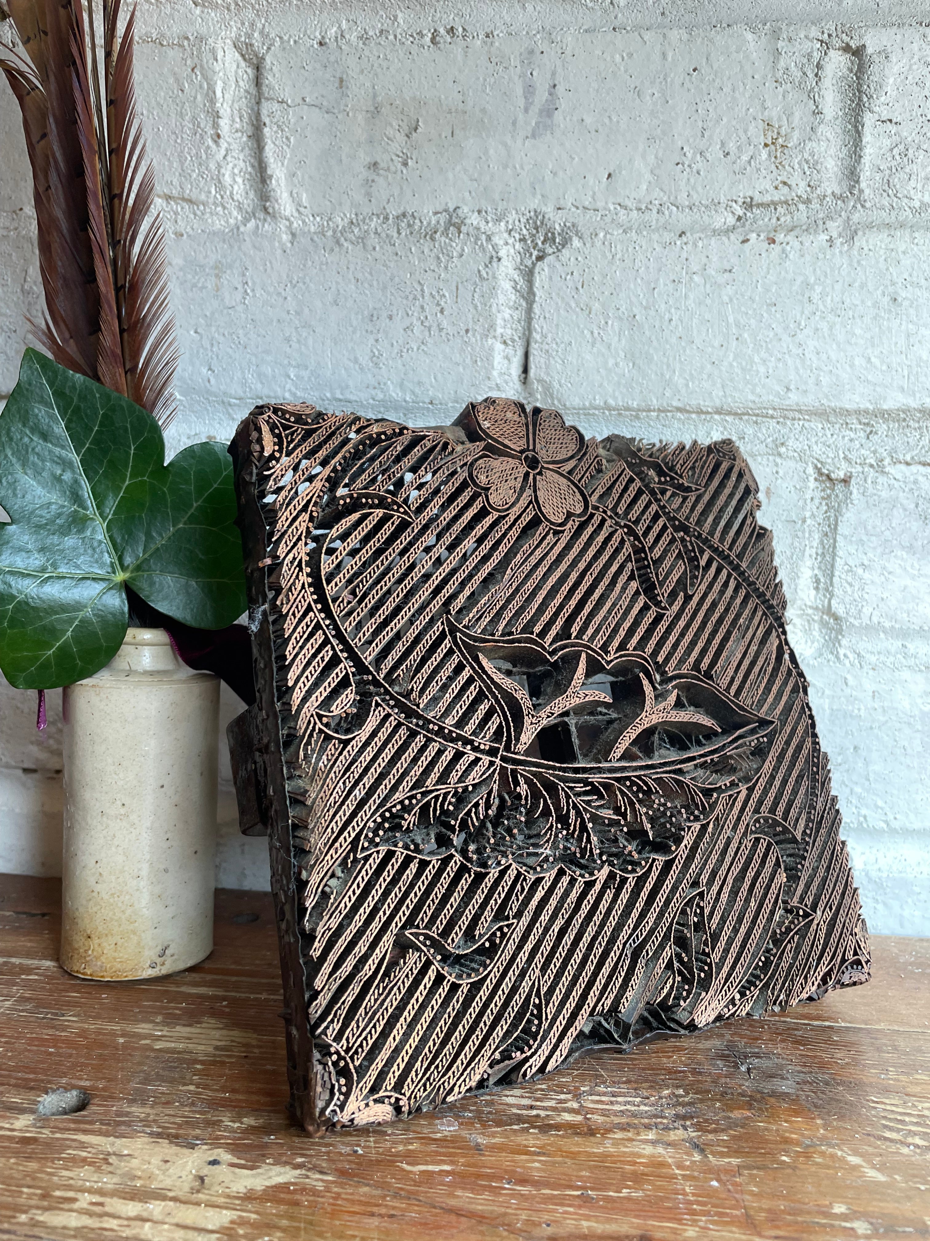 Antique Copper Textile Printing Block