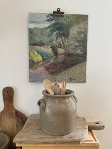 Waterside Reflection: Signed Oil on Board