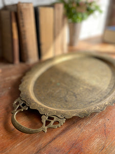 1930s Engraved Brass Tray