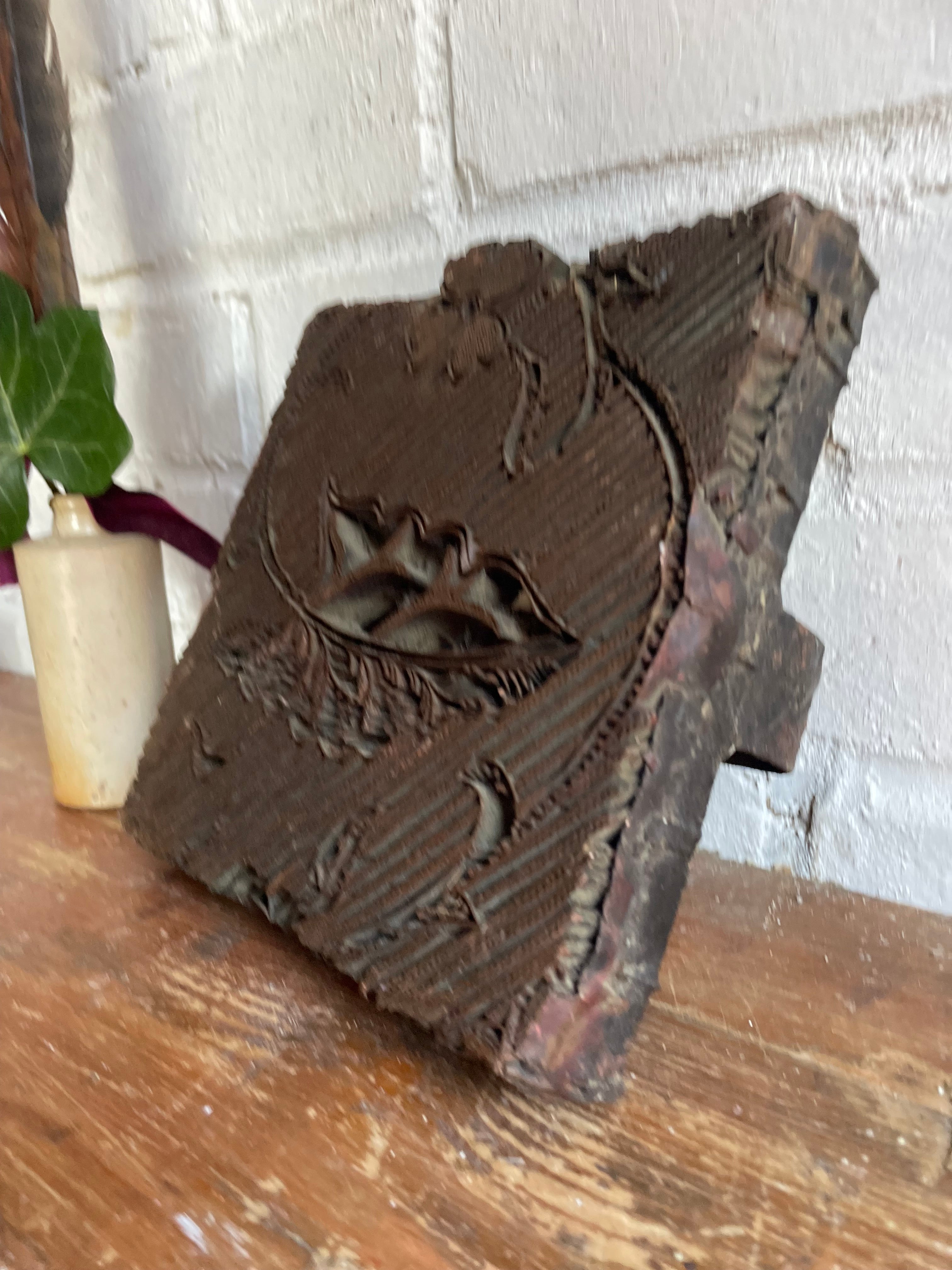 Antique Copper Textile Printing Block