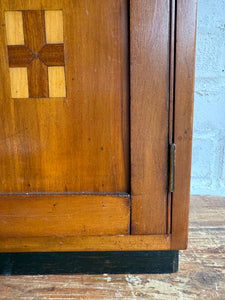 Rare 1930s Wooden First Aid Cabinet with Inlaid “Green Cross”
