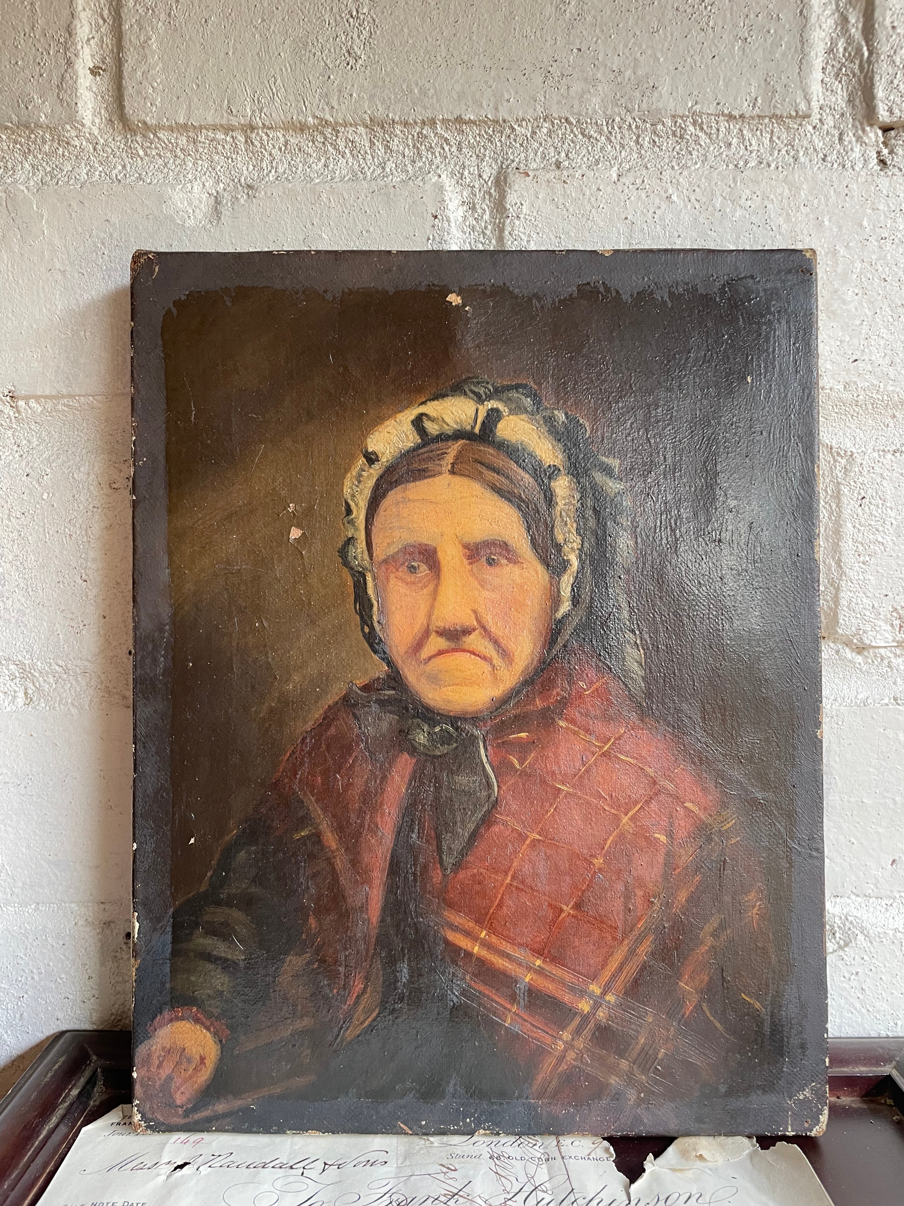 Small 19th Century Oil on Canvas: Portrait of a Woman