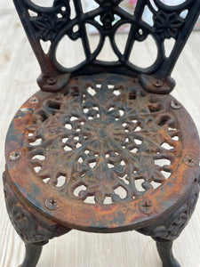 Miniature Vintage Cast Iron Garden Chair