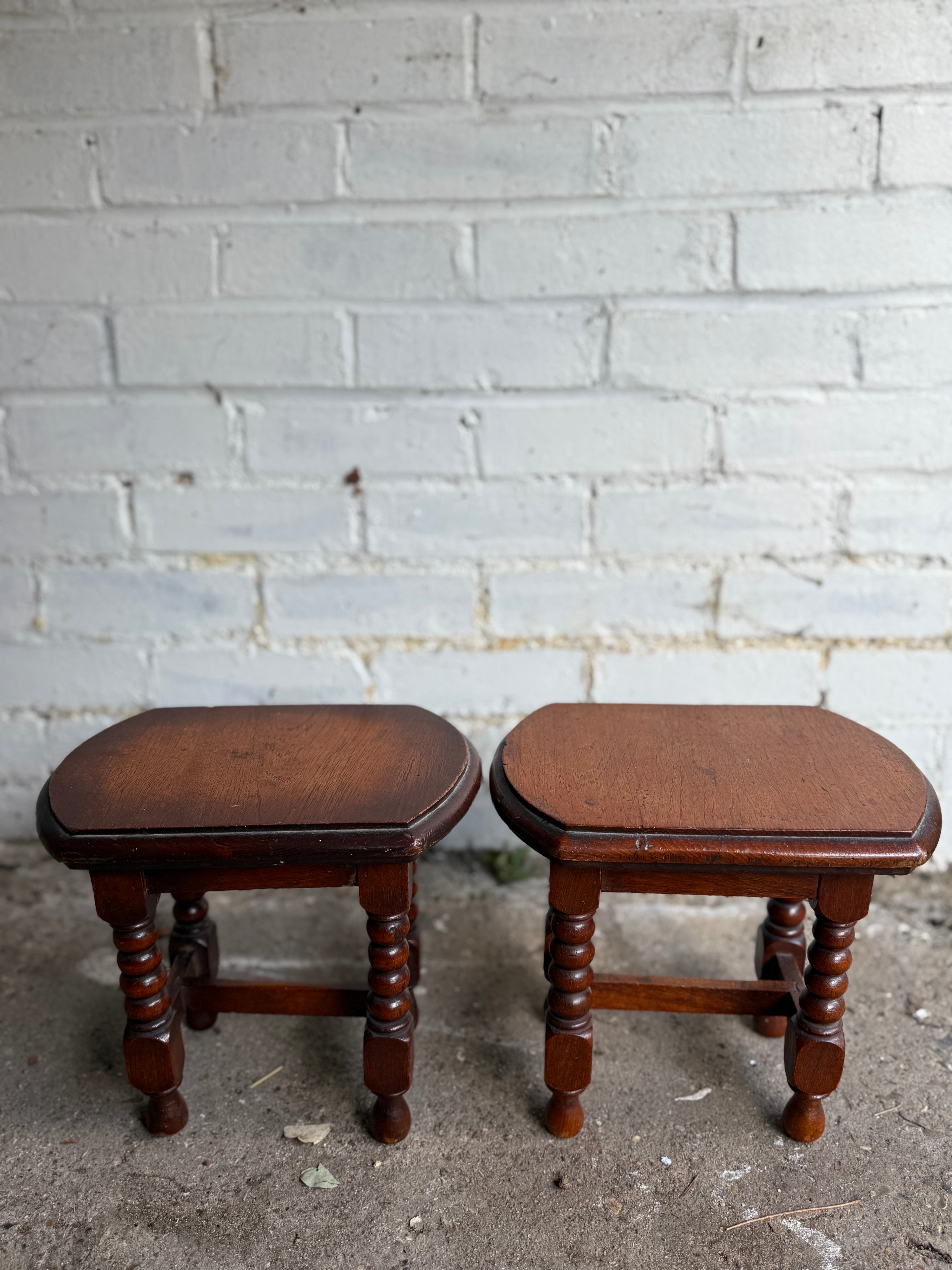 19th Century Small Oak Bobbin Stools