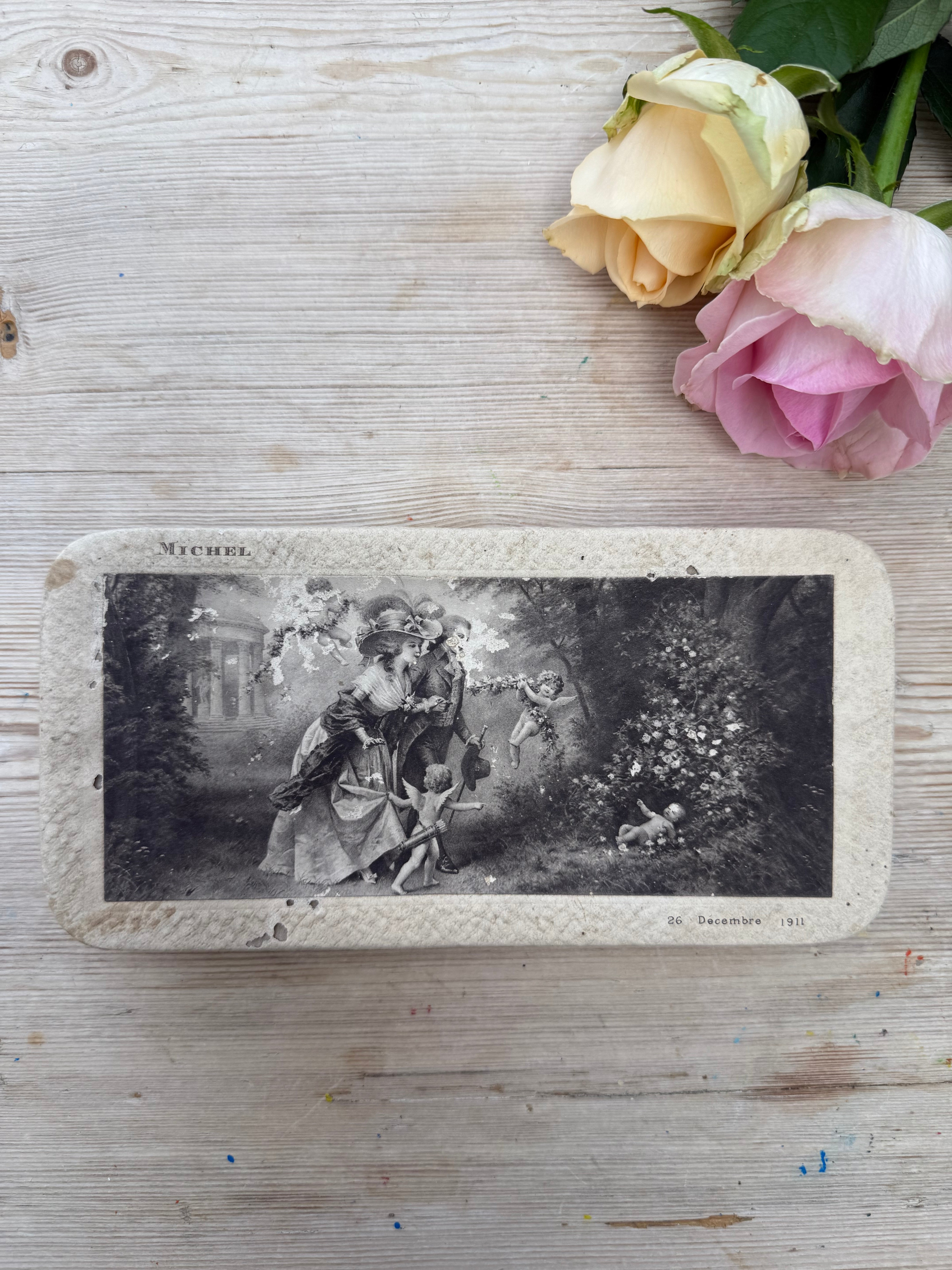 Antique French Baptism Paper Bonbon/ Chocolate Box circa 1900’s