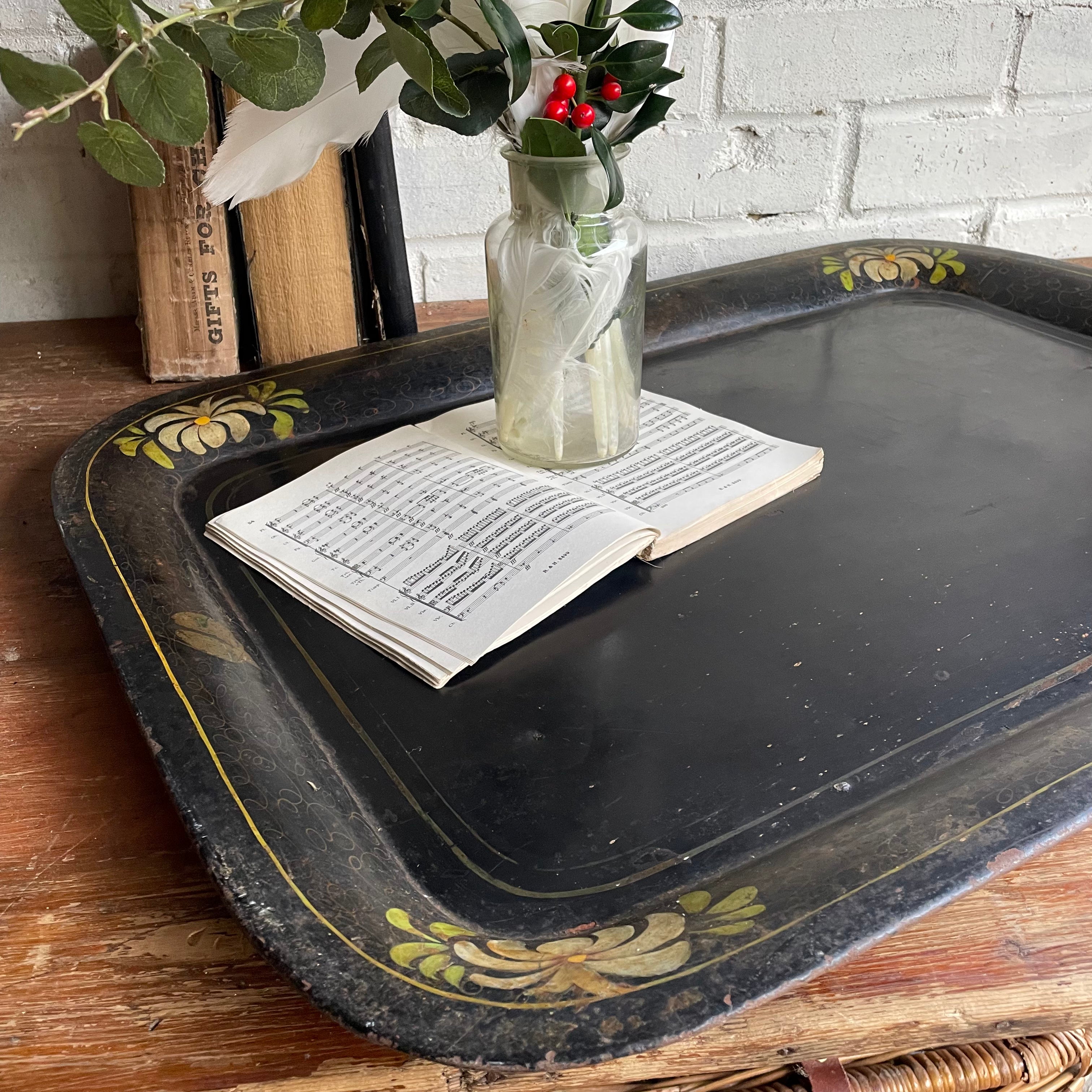 Oversized 19th Century Toleware Metal Tray