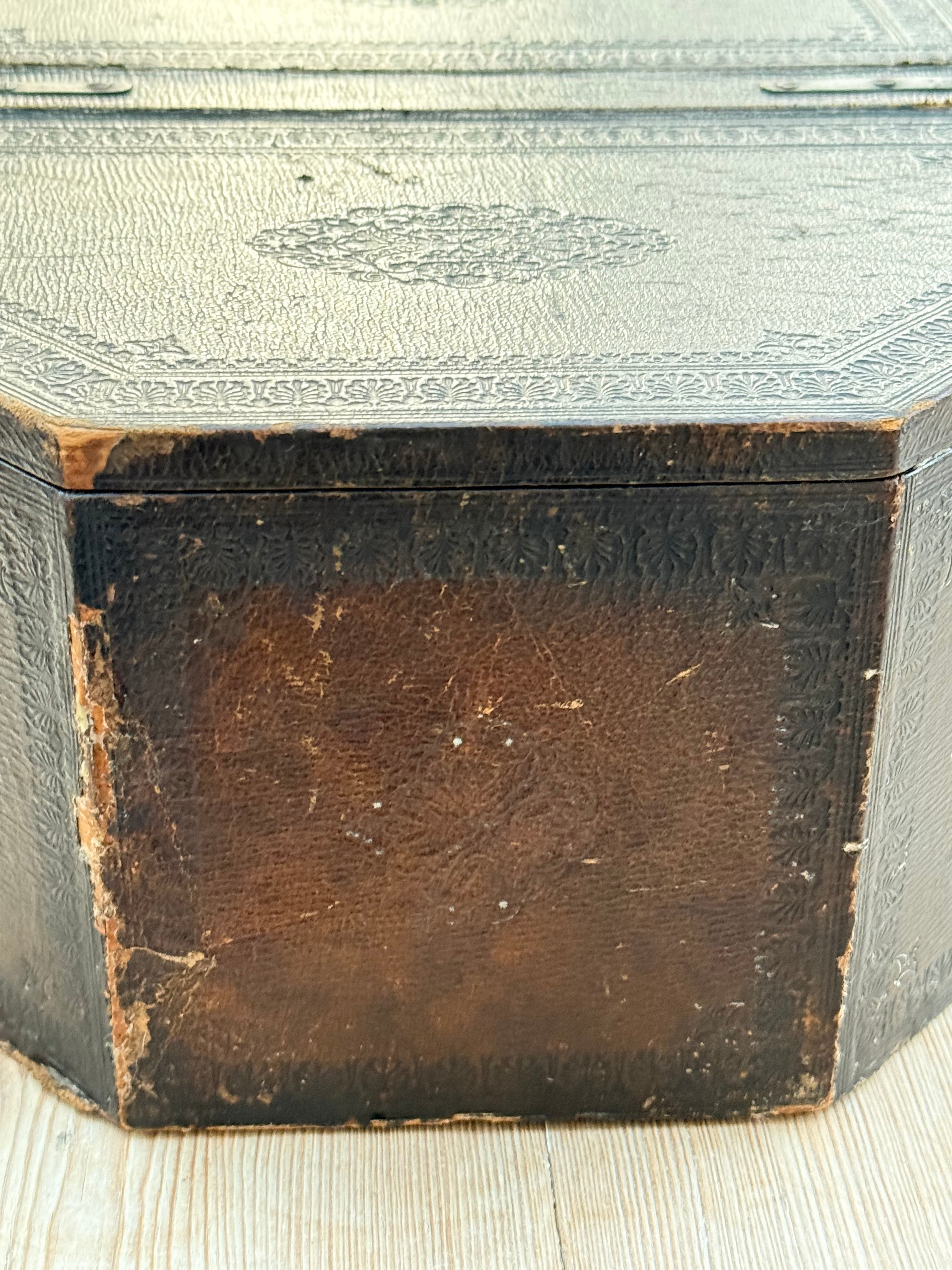 Circa 1880s: Embossed Faux Leather Double-Sided Box