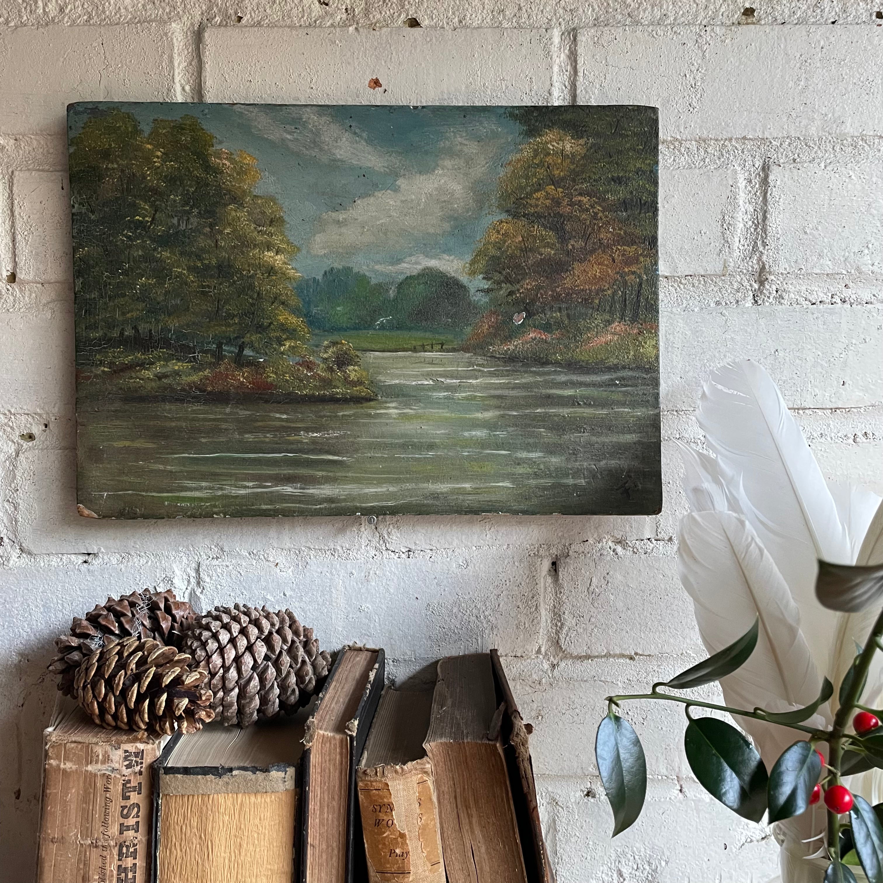 The Loire Valley: Small Antique Oil on Wood