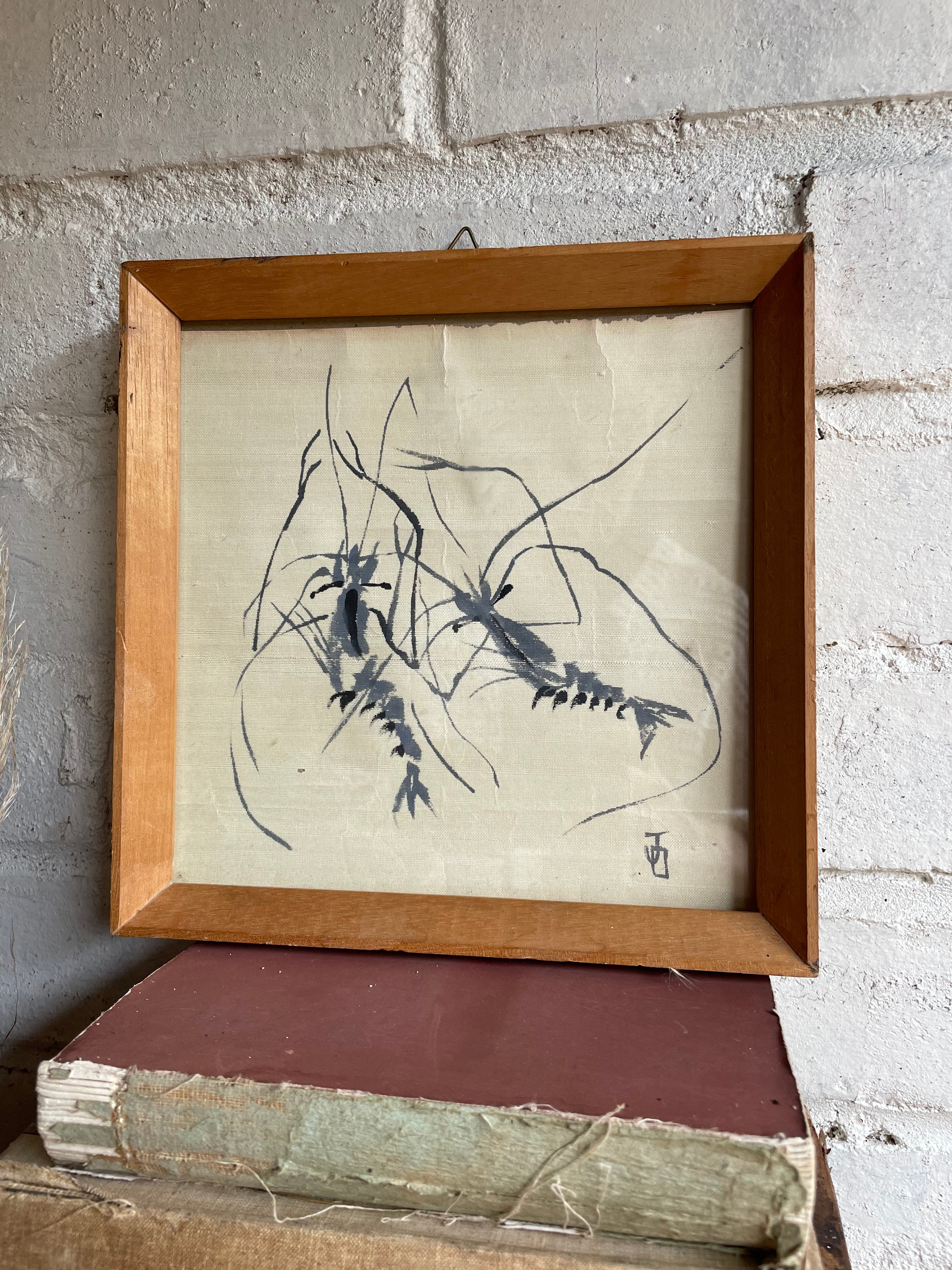 Crayfish: Painting on Silk