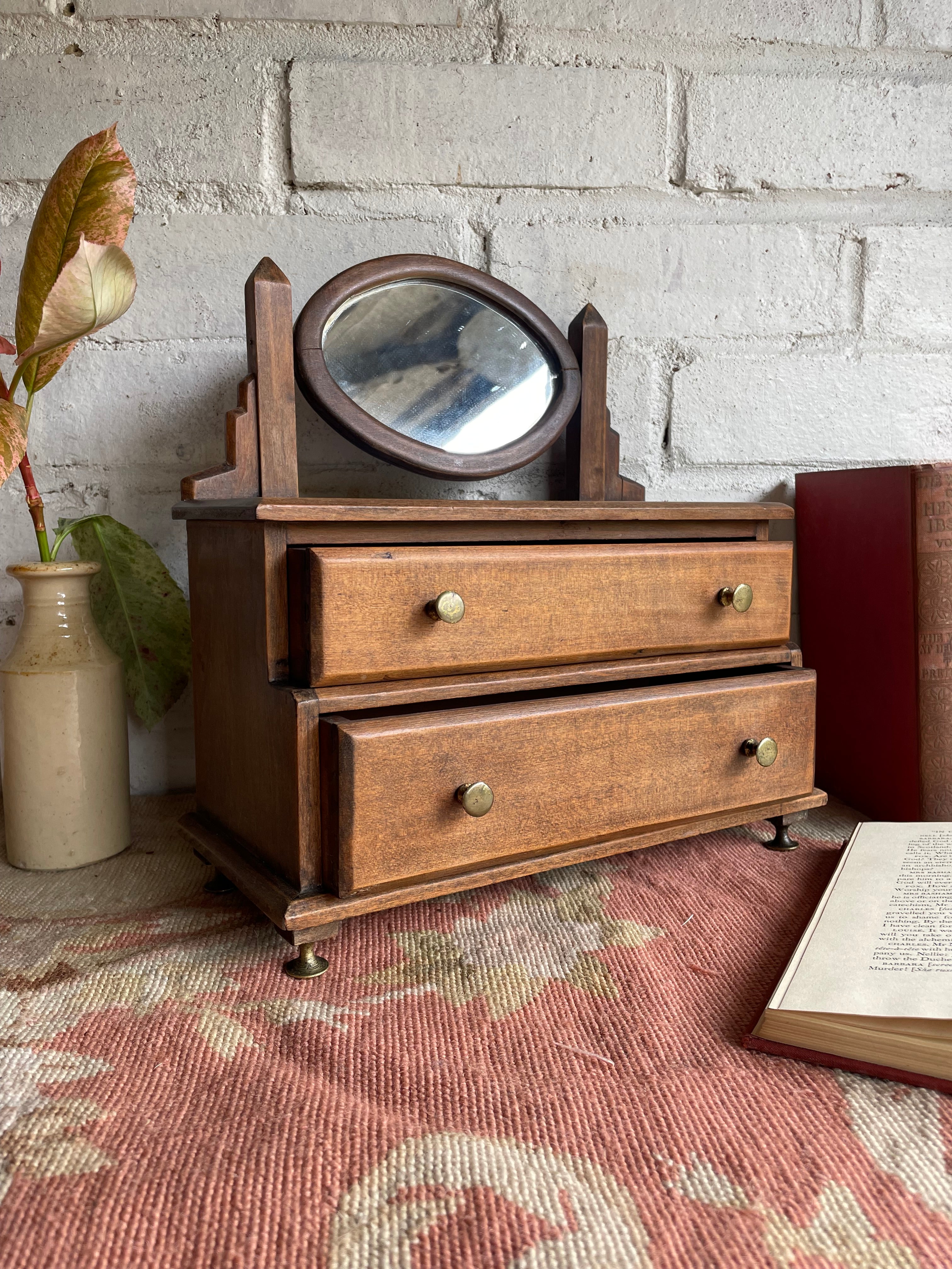 19th Century Apprentice Chest of Drawers with Swivel Mirror
