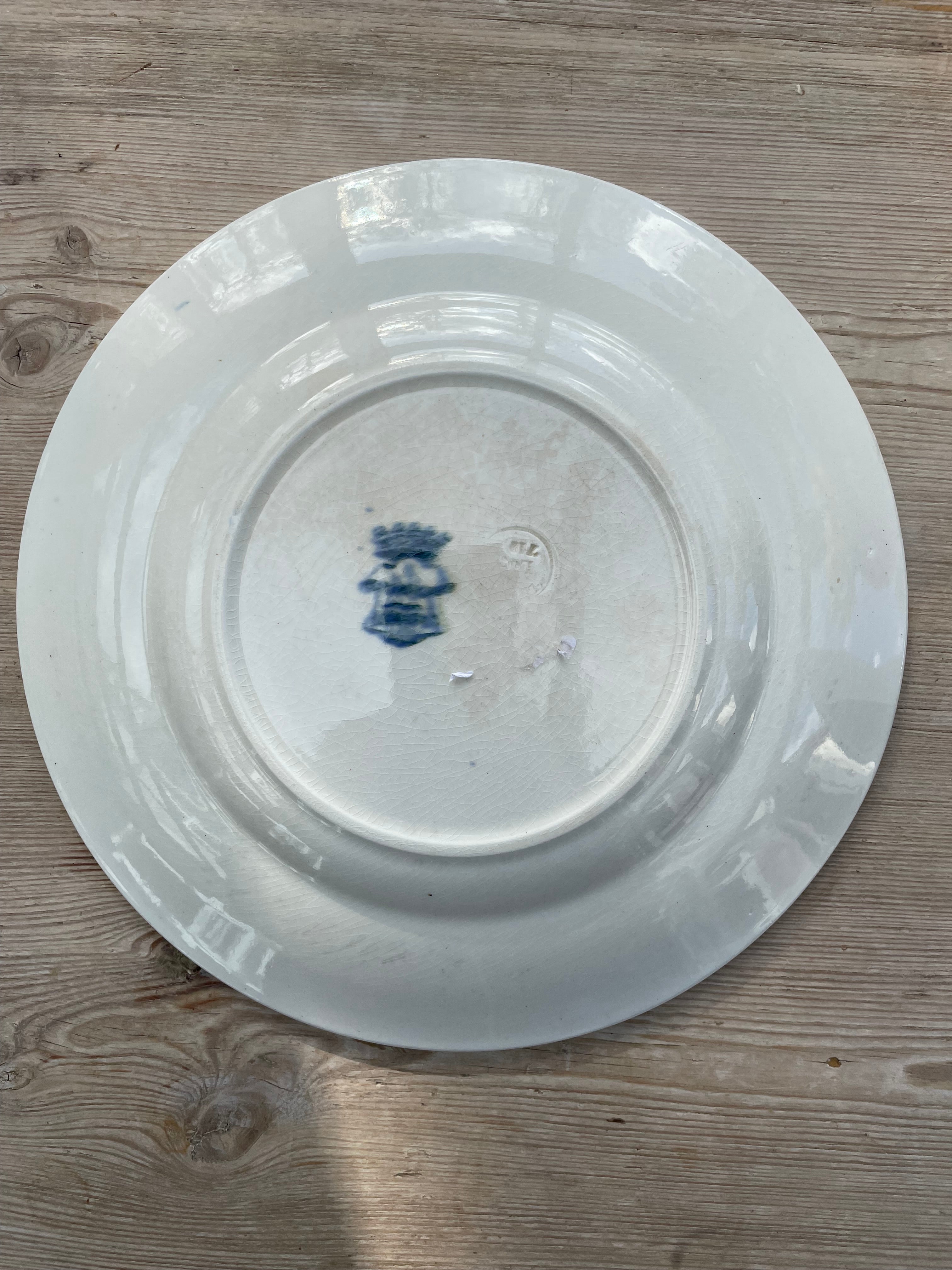 Antique French Ironstone Plate