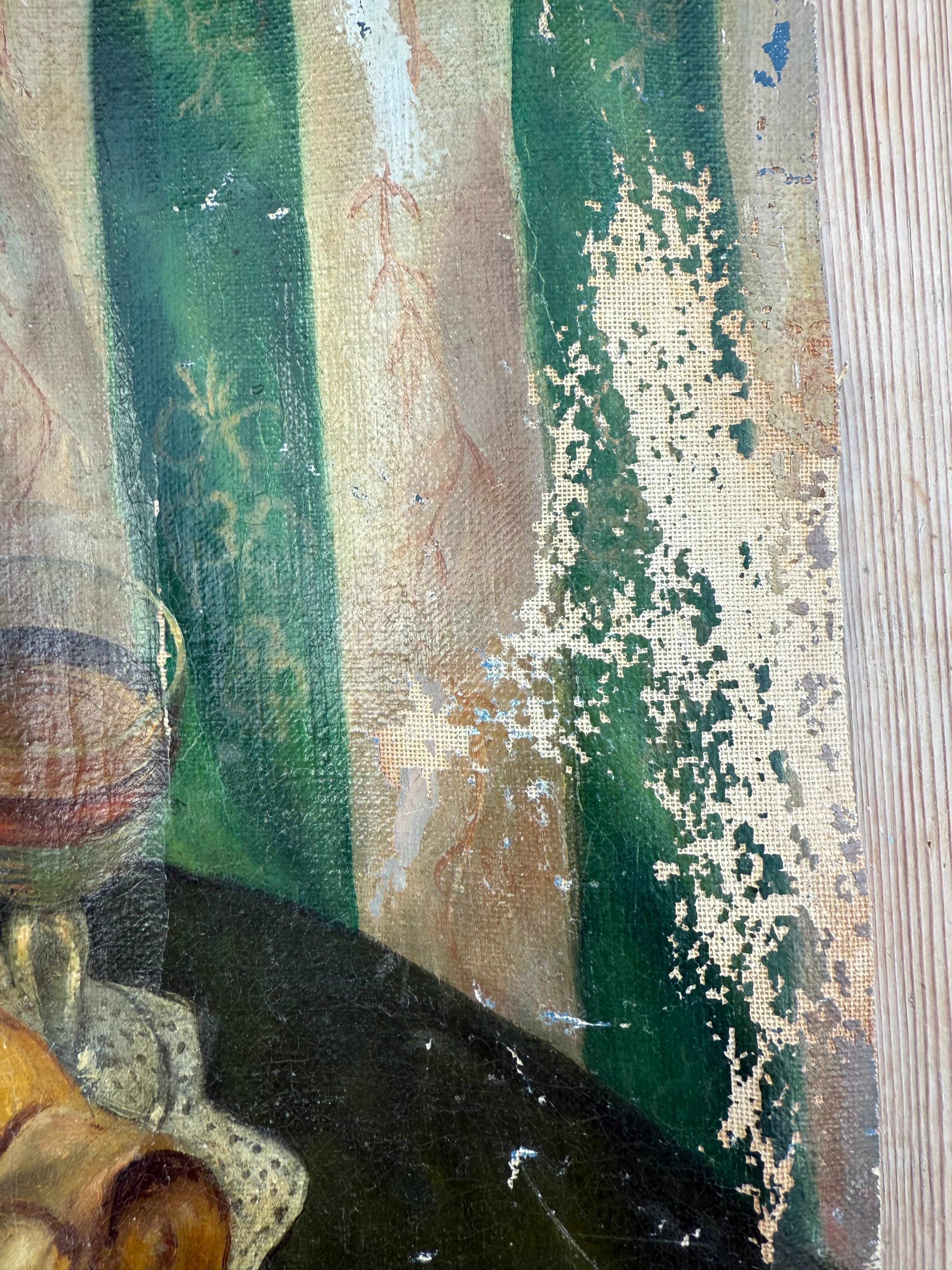 Still Life Oil Painting on Unstretched Canvas