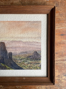 Sweeping Landscape: Signed Watercolour with Wooden Frame