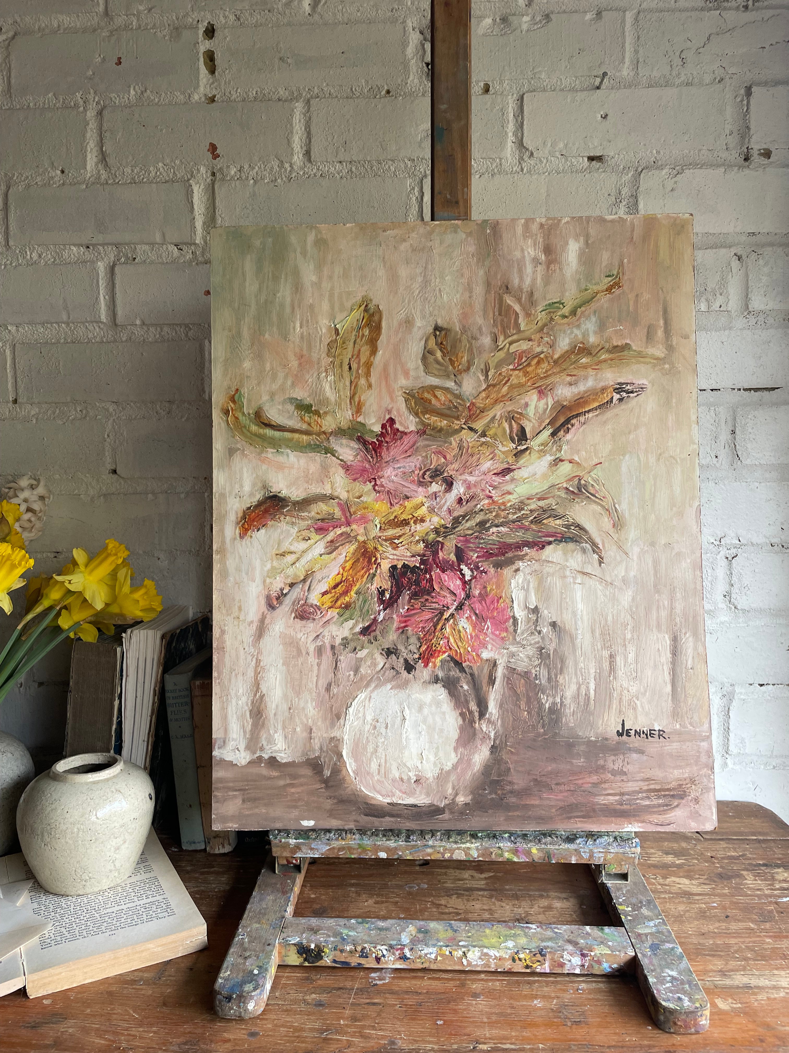 Floral Still-Life Oil Painting on Board
