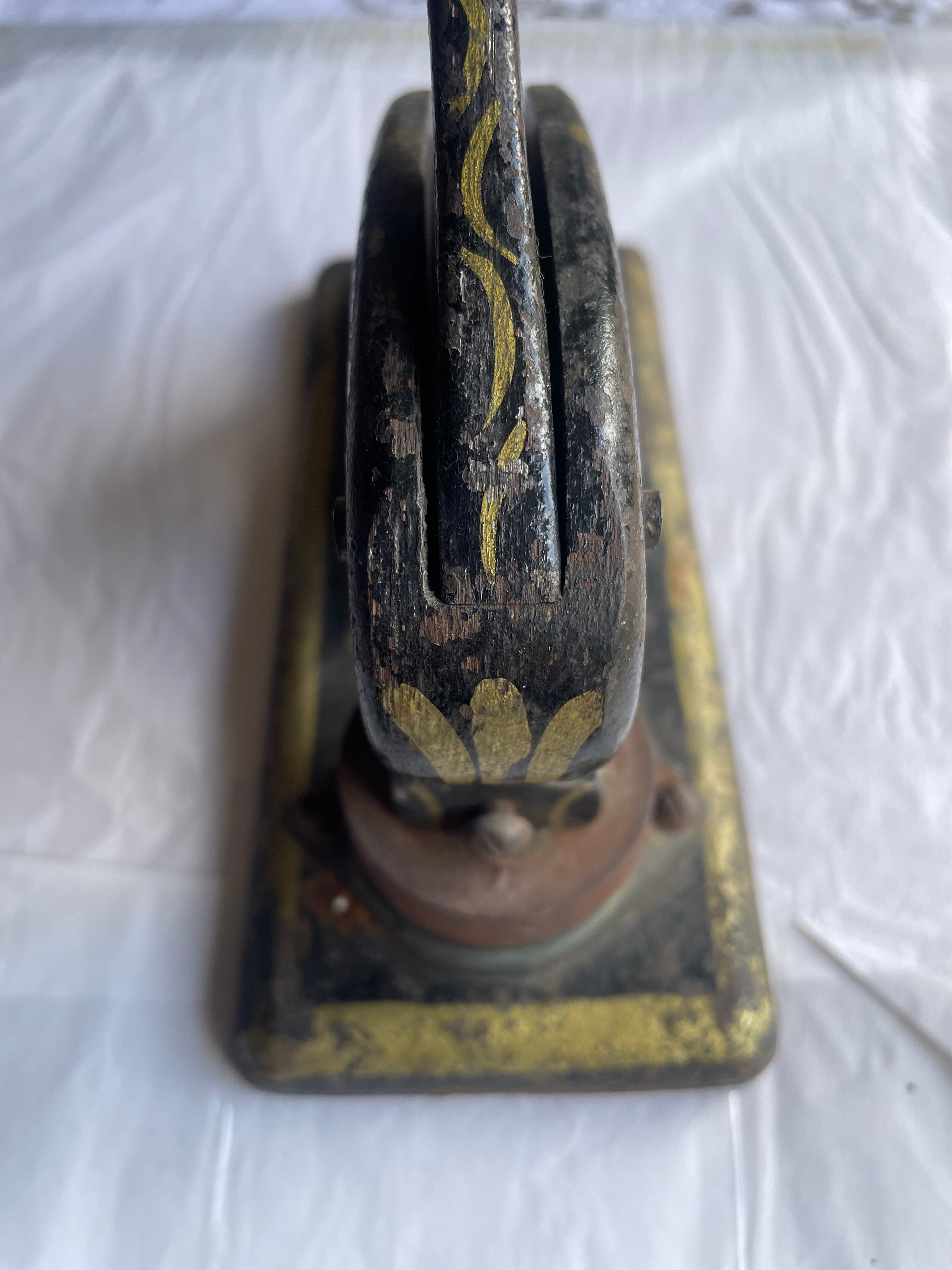 Large Antique Cast Iron Embossing Stamp