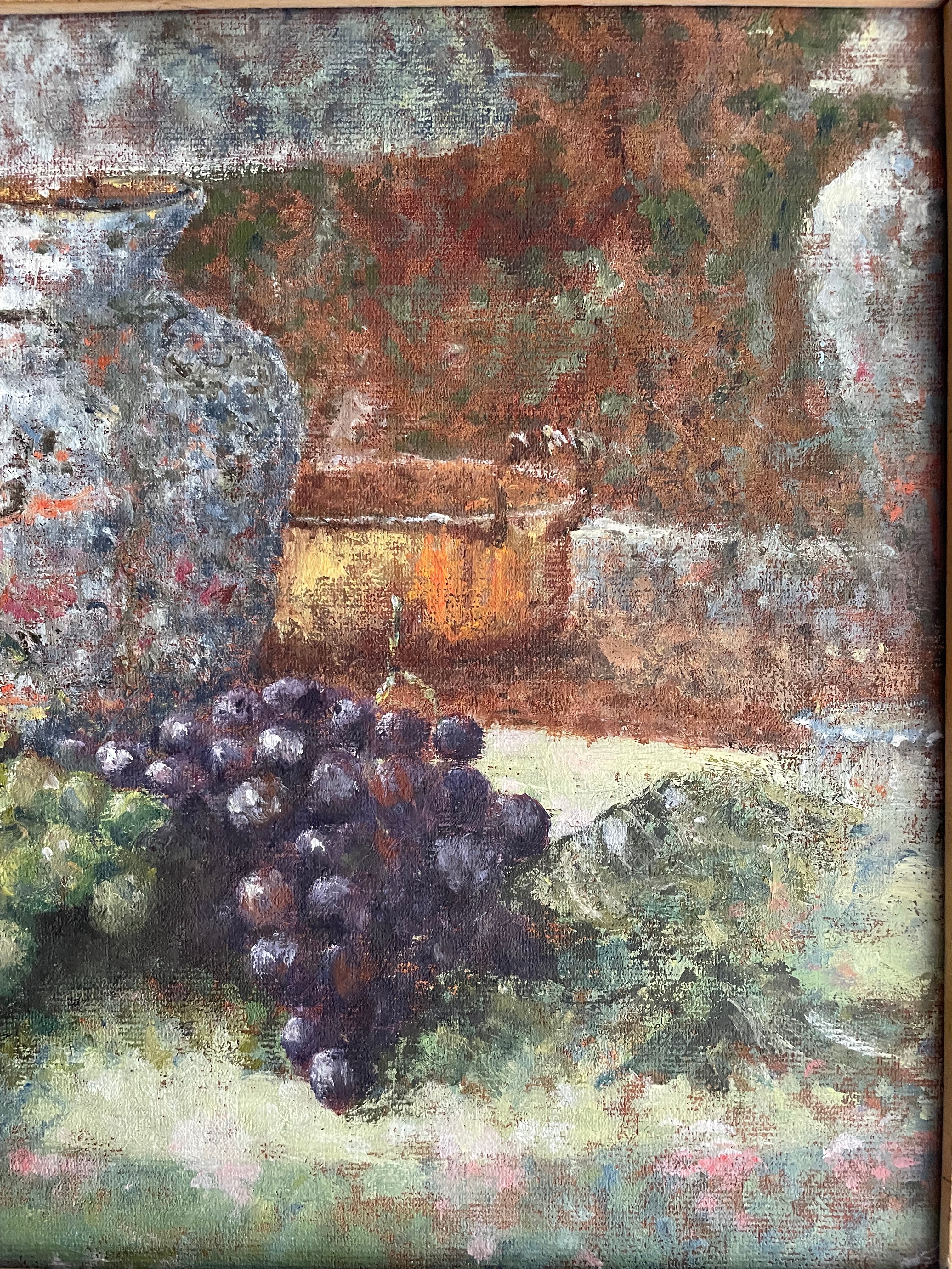 Fruit Still Life:  Framed Vintage Oil on Board