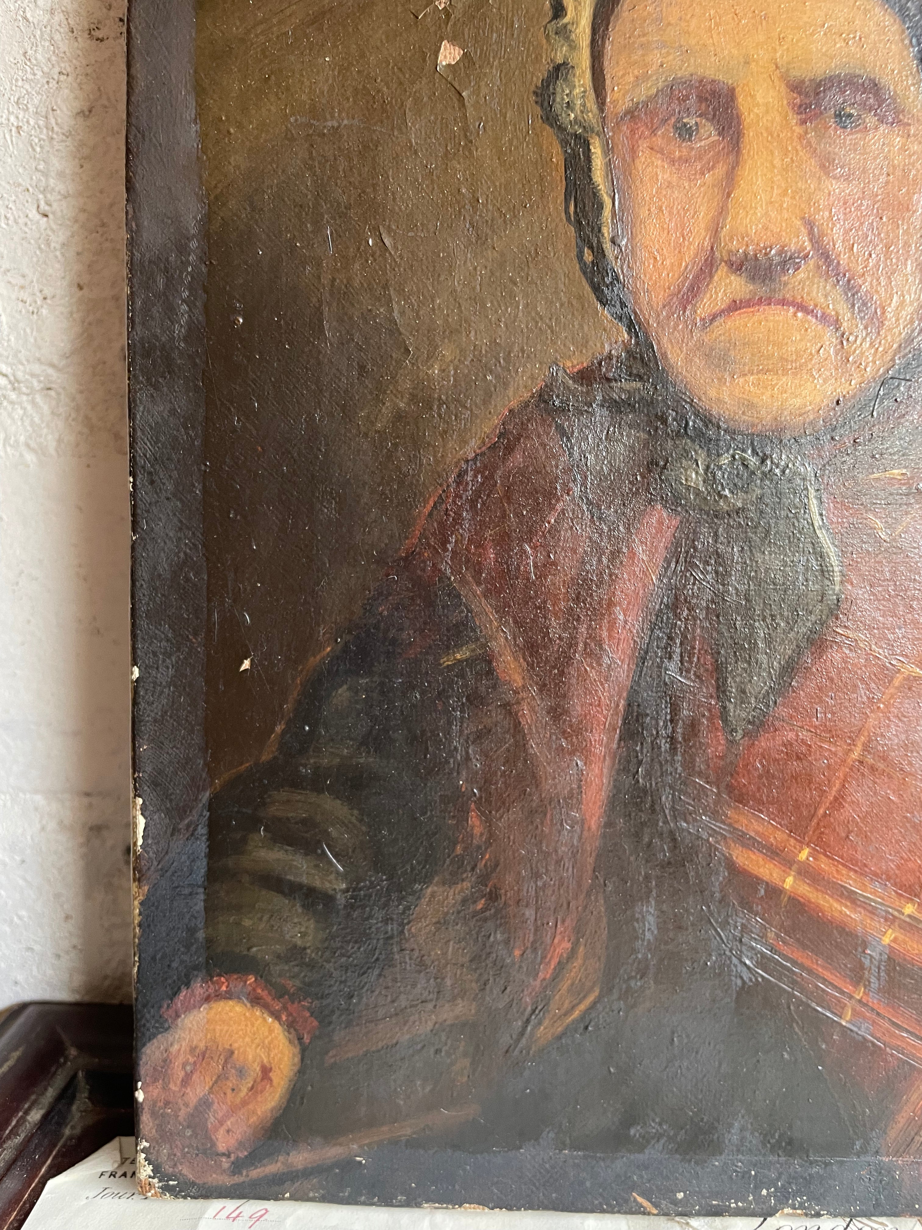 Small 19th Century Oil on Canvas: Portrait of a Woman