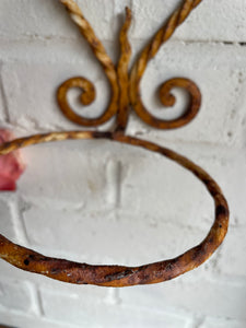 Pair of Rustic French Iron Wall Hanging Plant Holders