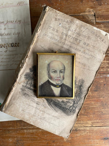 Miniature Early 19th Century Portrait of a Gentleman with Mutton Chop Sideburns: Was £55 now £38.50 at checkout