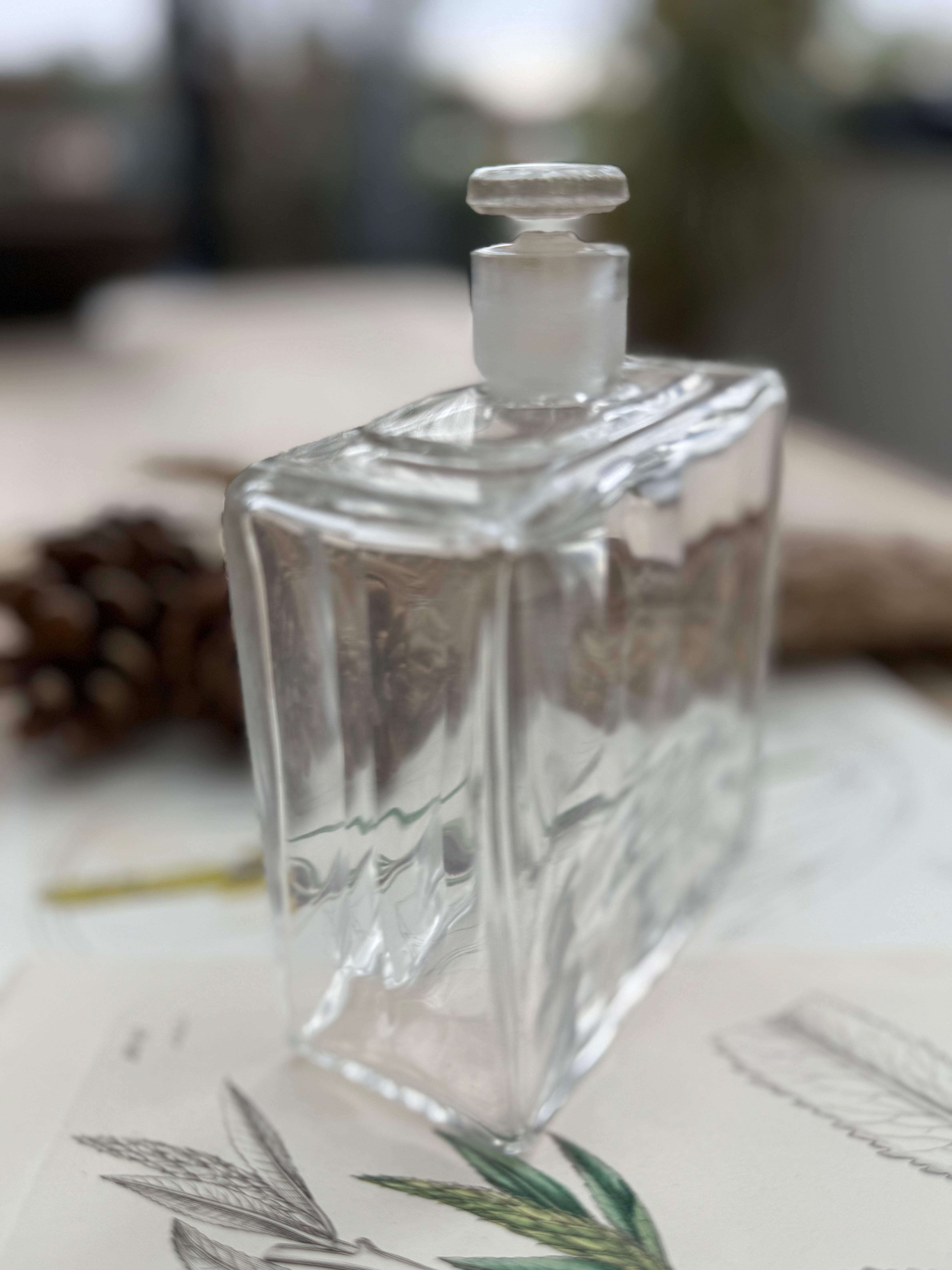 Large Glass Vintage French Cologne Bottle: Circa 1940s