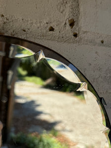 Small Art Deco Wall Mirror with Original Bevelled Glass