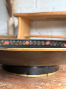 Large Early 1900s Handpainted Toleware Bowl