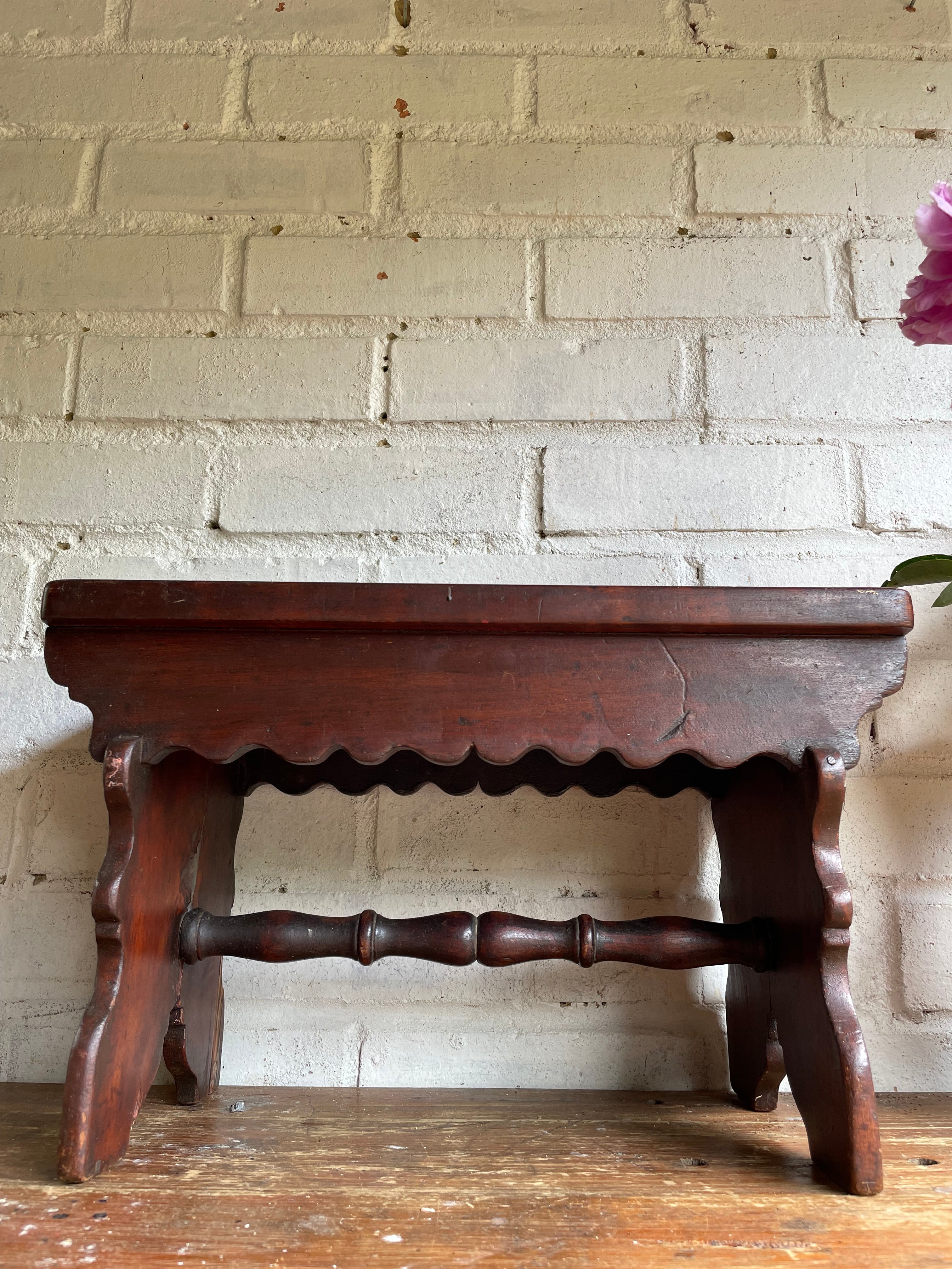 19th Century Oak Scalloped Stool