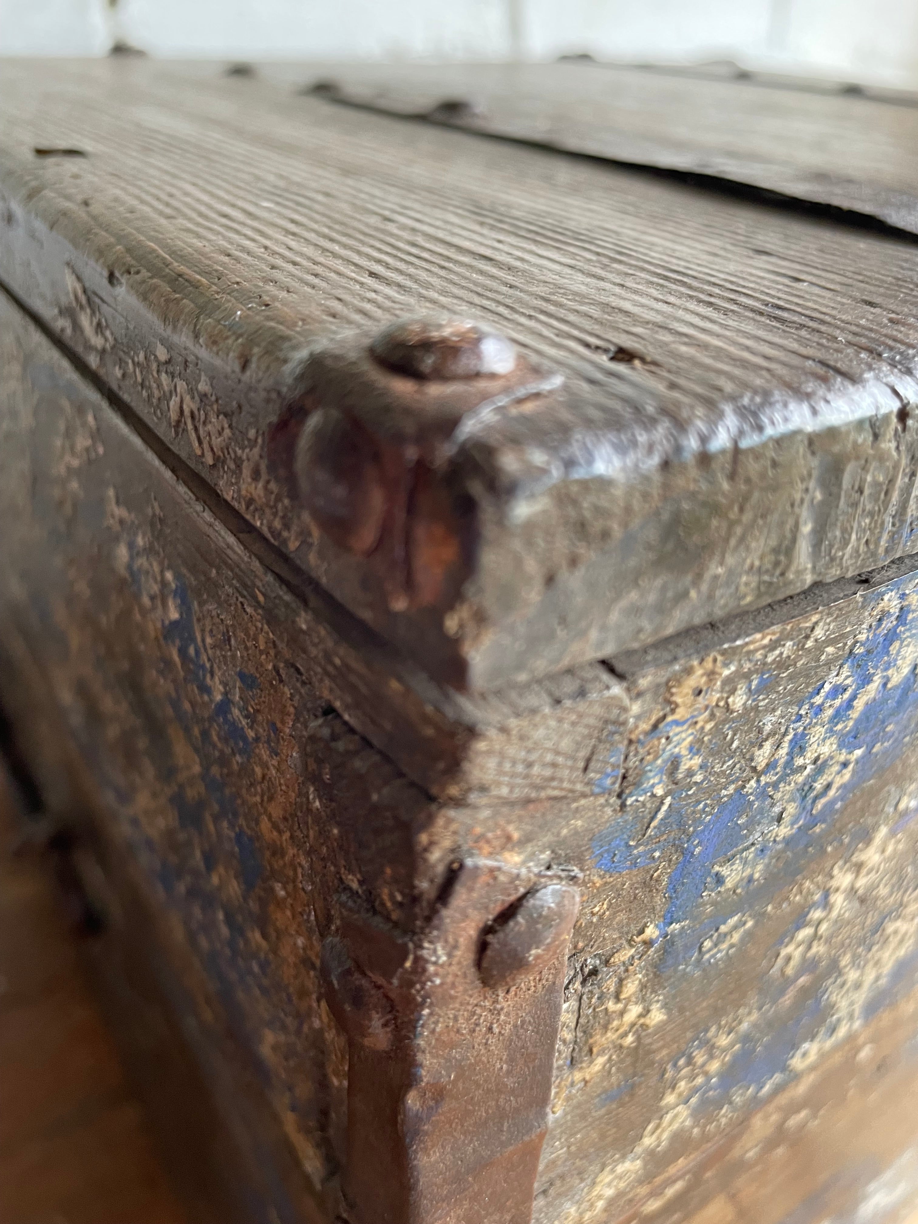 19th Century Chest with Original Iron Handles