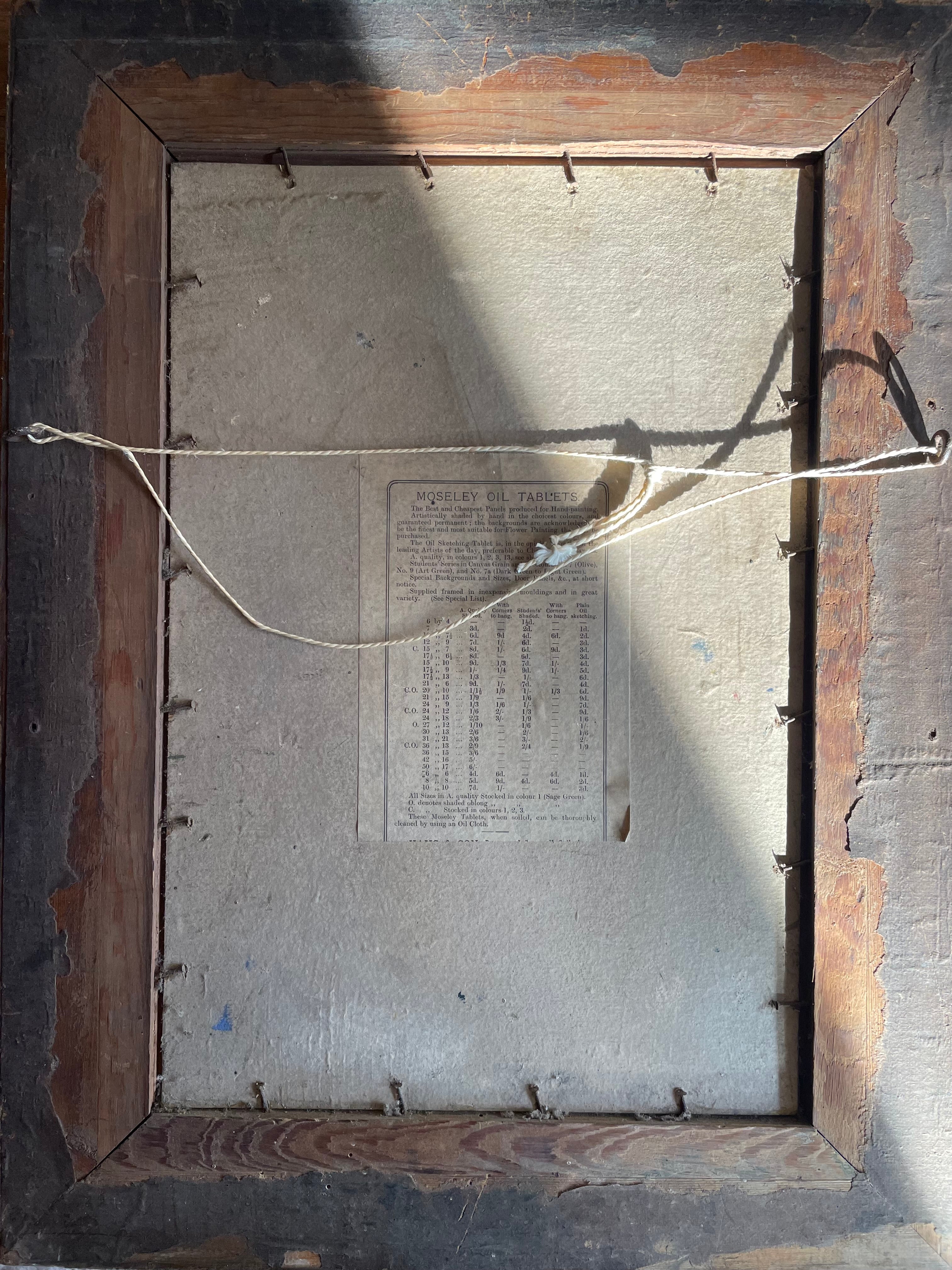 Floral Still Life of Pansies: Antique Oil on Board