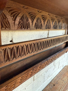 Arts & Crafts Carved Wall Hanging Shelf Circa 1910